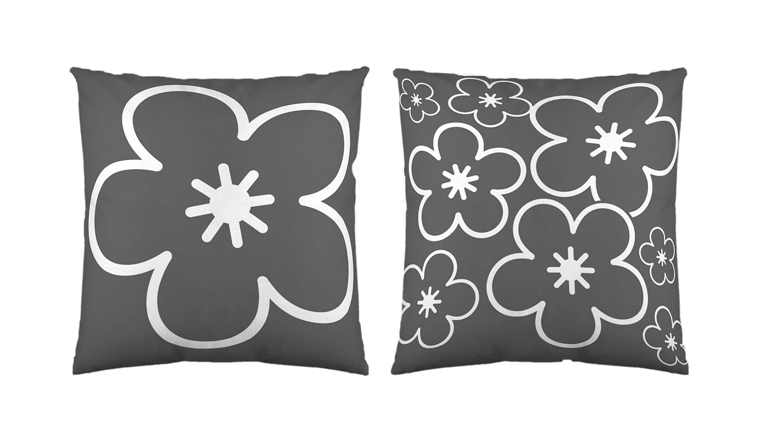 TSUKICushion Cover, White, Grey, Unfilled