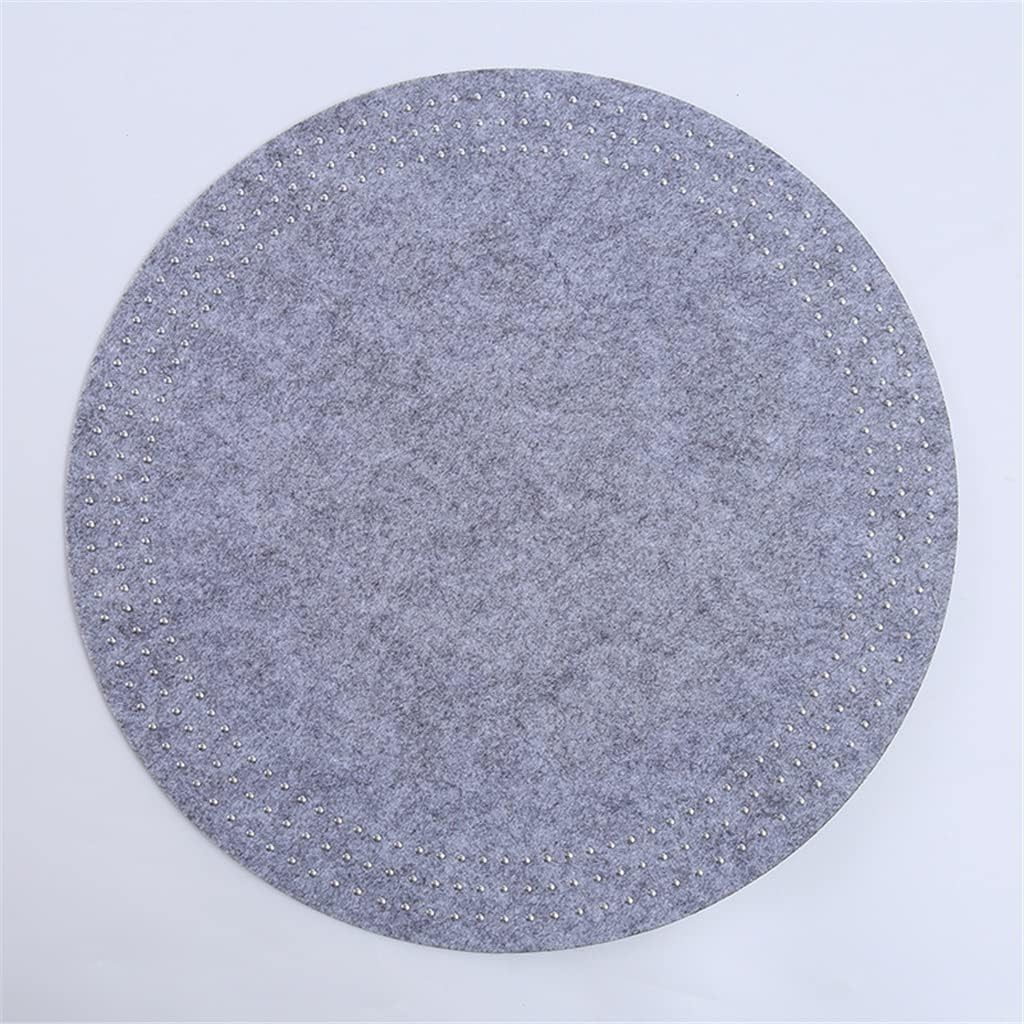 5 Pcs Round Placemats Hotel Restaurant Dining Table Mat Kitchen Accessories Decorations (Color : Grey)