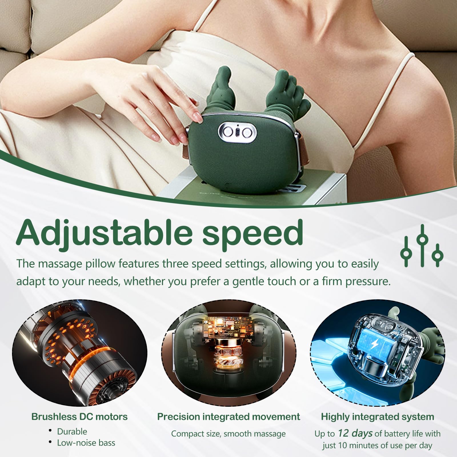 Masajeador, Masajeador Espalda Massage Master Para Hombros 3 Niveles Masaje 2 Niveles Temperatura MasajeadorEléctrico Cuello Con Calor The Master Inalámbrico Para Mujeres Y Hombres Regalos Navidad