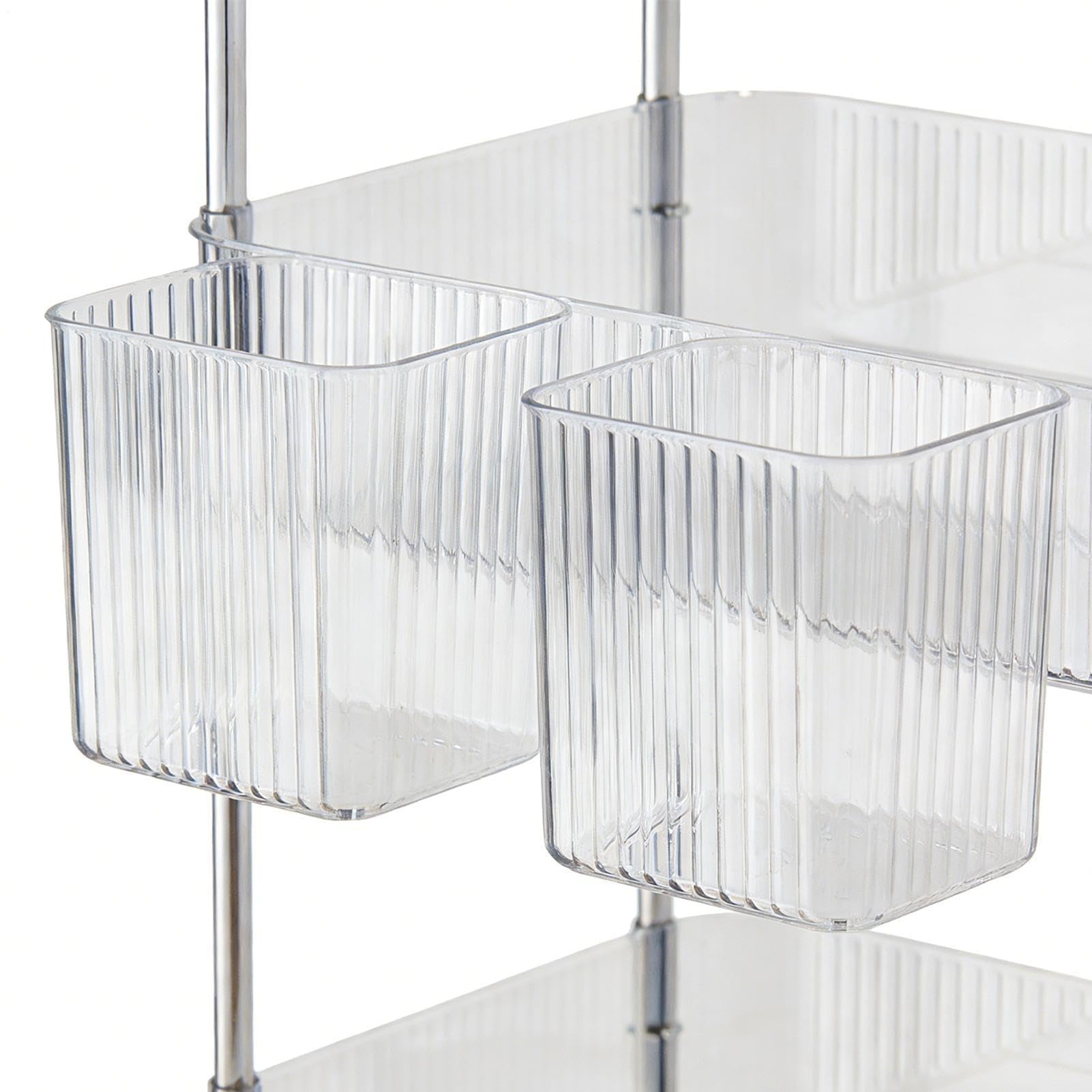 Utili Cart - Carrello multistrato in acrilico su ruote, soluzione versatile per ufficio, casa, cucina, bagno, trucco, lavanderia, dormitorio, artigianato, salone, camera da letto, dispensa