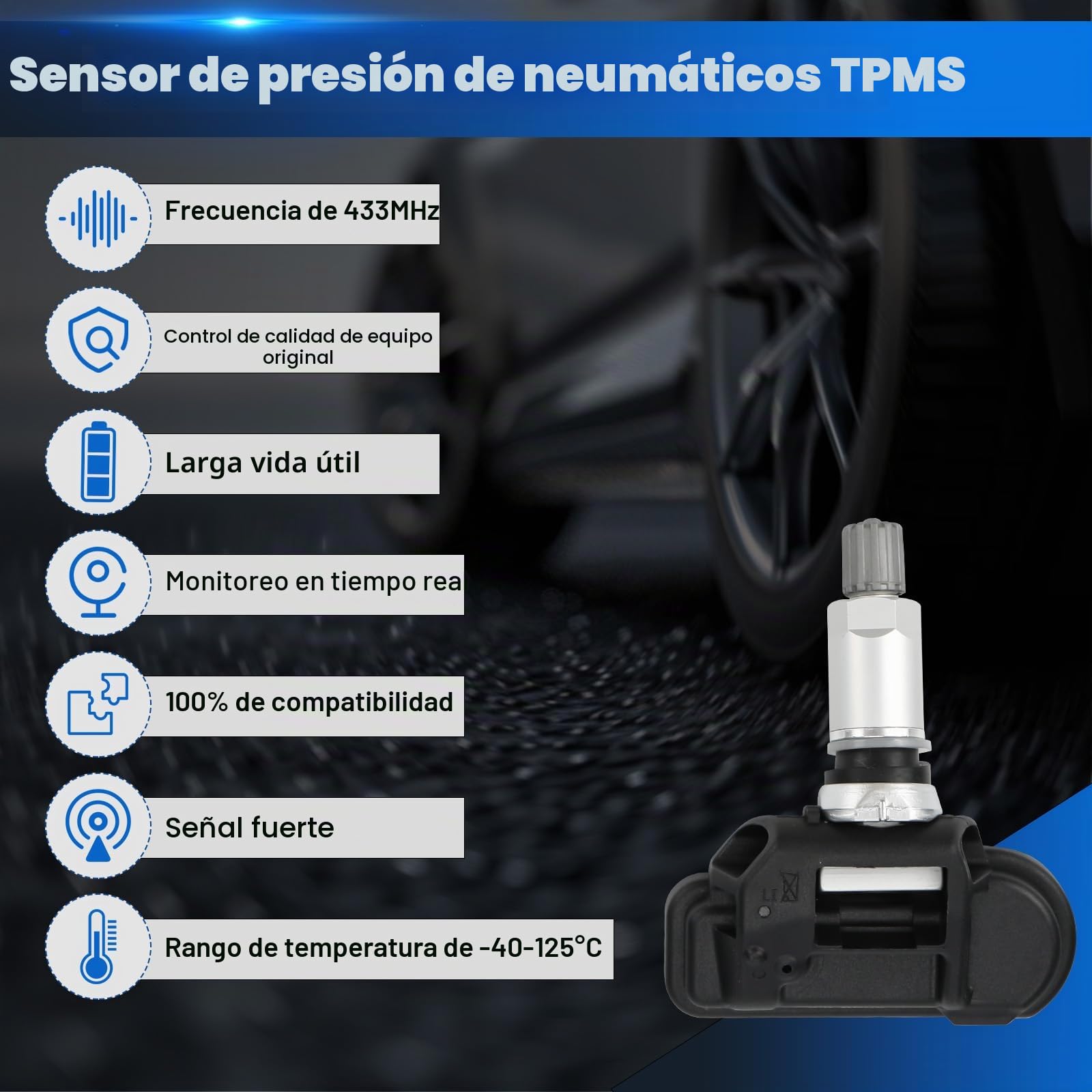 Sensor de Presión de Neumáticos Compatible con O-pel Astra J Insignia Zafira C RDKS TPMS Compatible con Astra Cascada Corsa Insignia 2011-2019 13598775 1010048 13581560