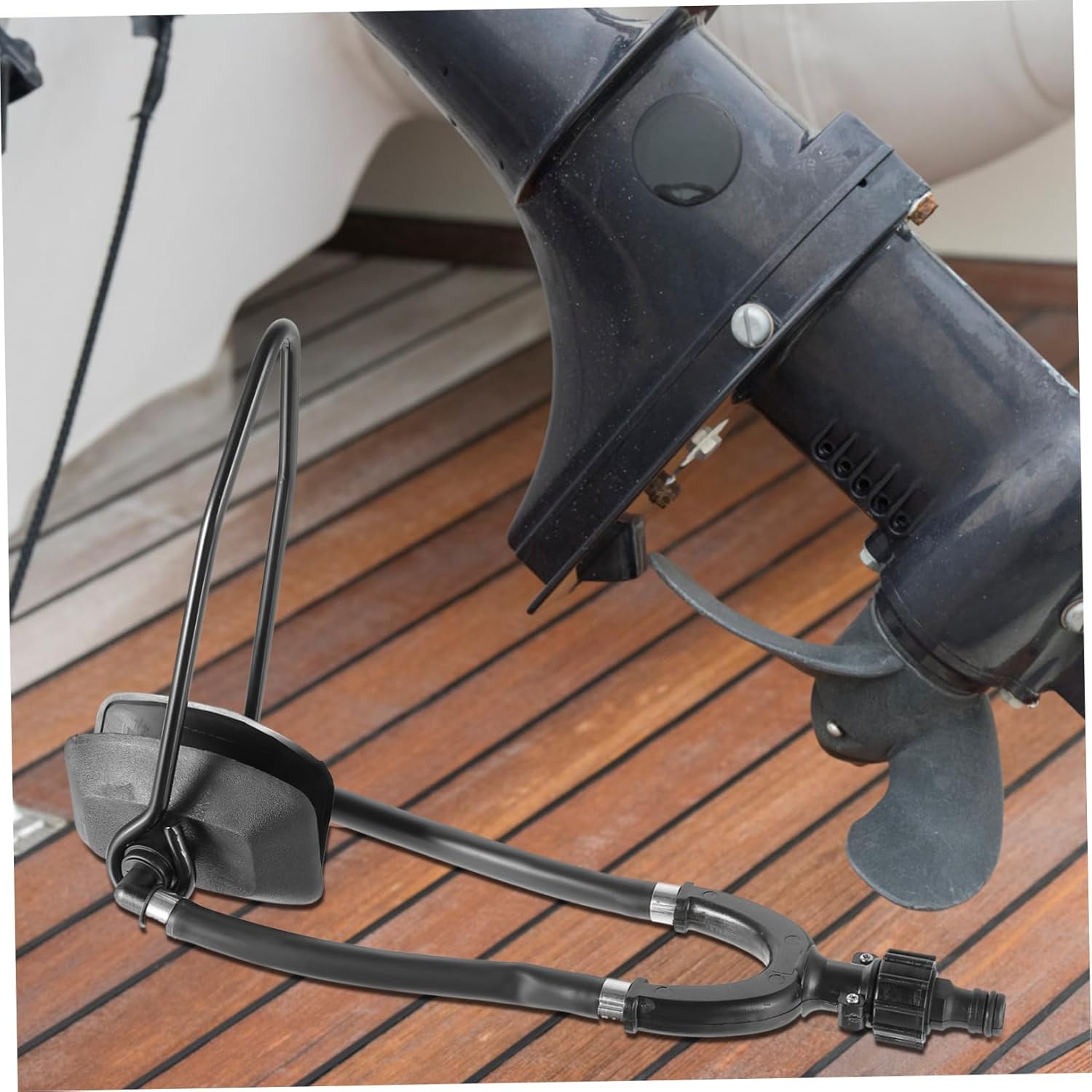 Outboard Motor Water Flusher Cup Muffs Motor Cleaning Kit Dual Water Feed for Boat