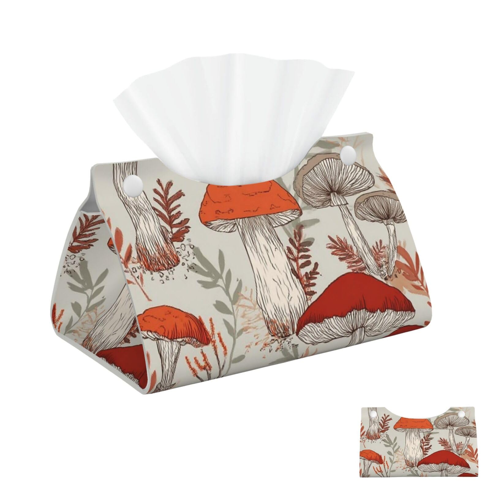 Red Mushrooms Tissue Box Cover Square Cube Boxes