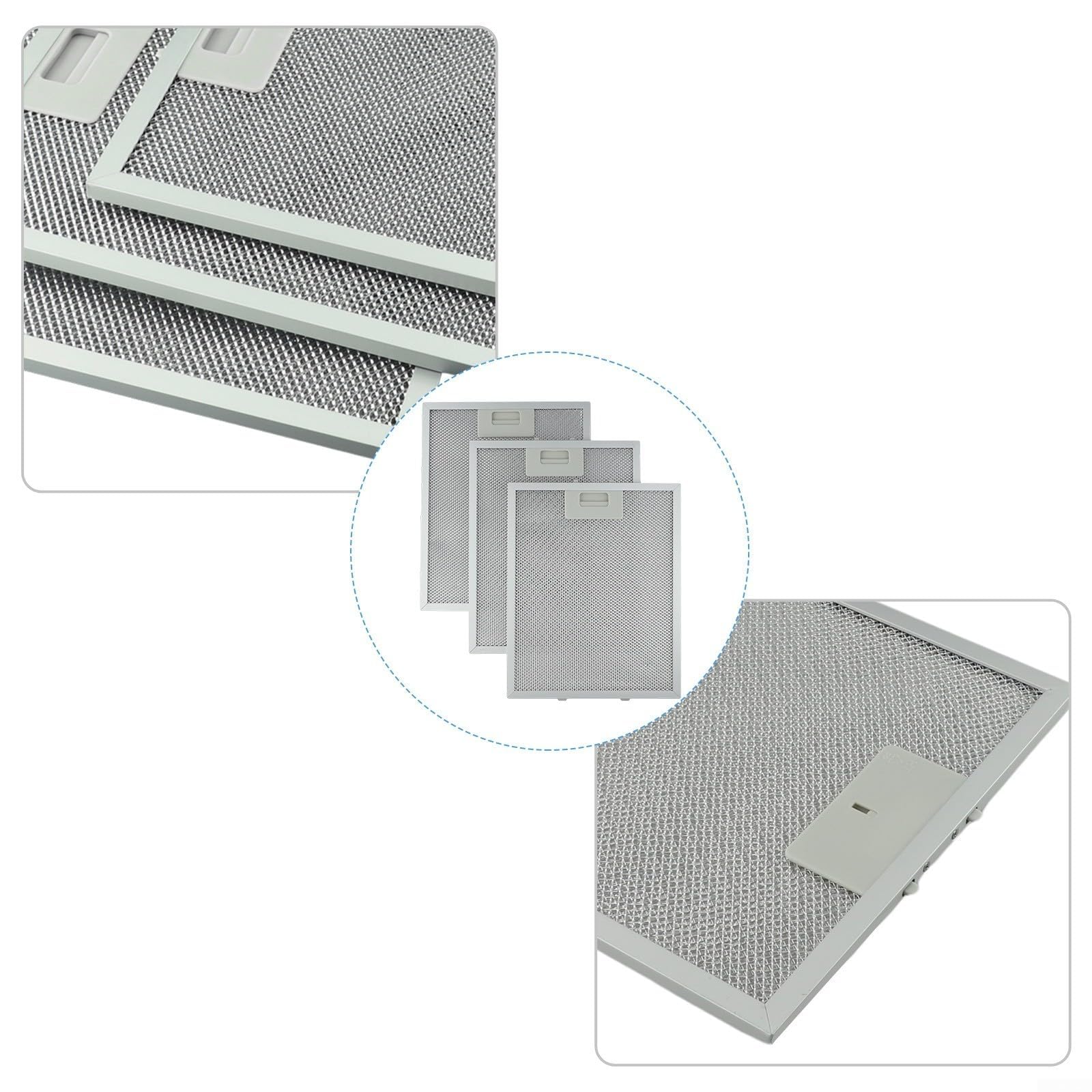 Filtros de aluminio para campana extractora de malla de metal, filtro de ventilación de 310 x 250 x 9 mm, filtración de grasa de 5 capas para campanas extractoras, fácil instalación