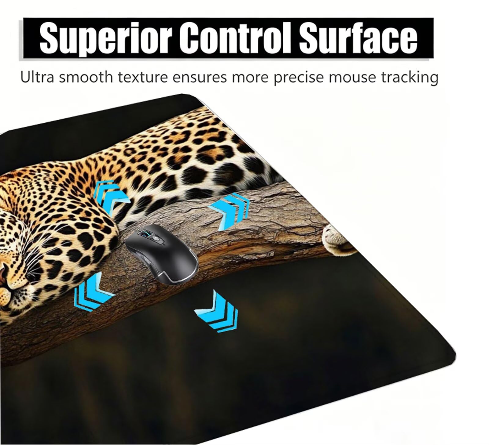 Tappetino Mouse XXL 1500x800x4 mm Marrone Tappetino Scrivania Leopardo Mousepad per PC e Tastiera, Tappeto Scrivania Antiscivolo, Migliora Precisione e Velocità, Desk Mat per Gamer, Regalo W6-932