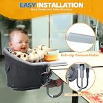 Orzbow Hook On High Chair, Portable Table Highchair Seat for Babies & Toddlers 6-36 Months, Collapsible Clip On Counter High Chair with Carry Bag for Travel, Home and Restaurant, Easy Clean, Gray