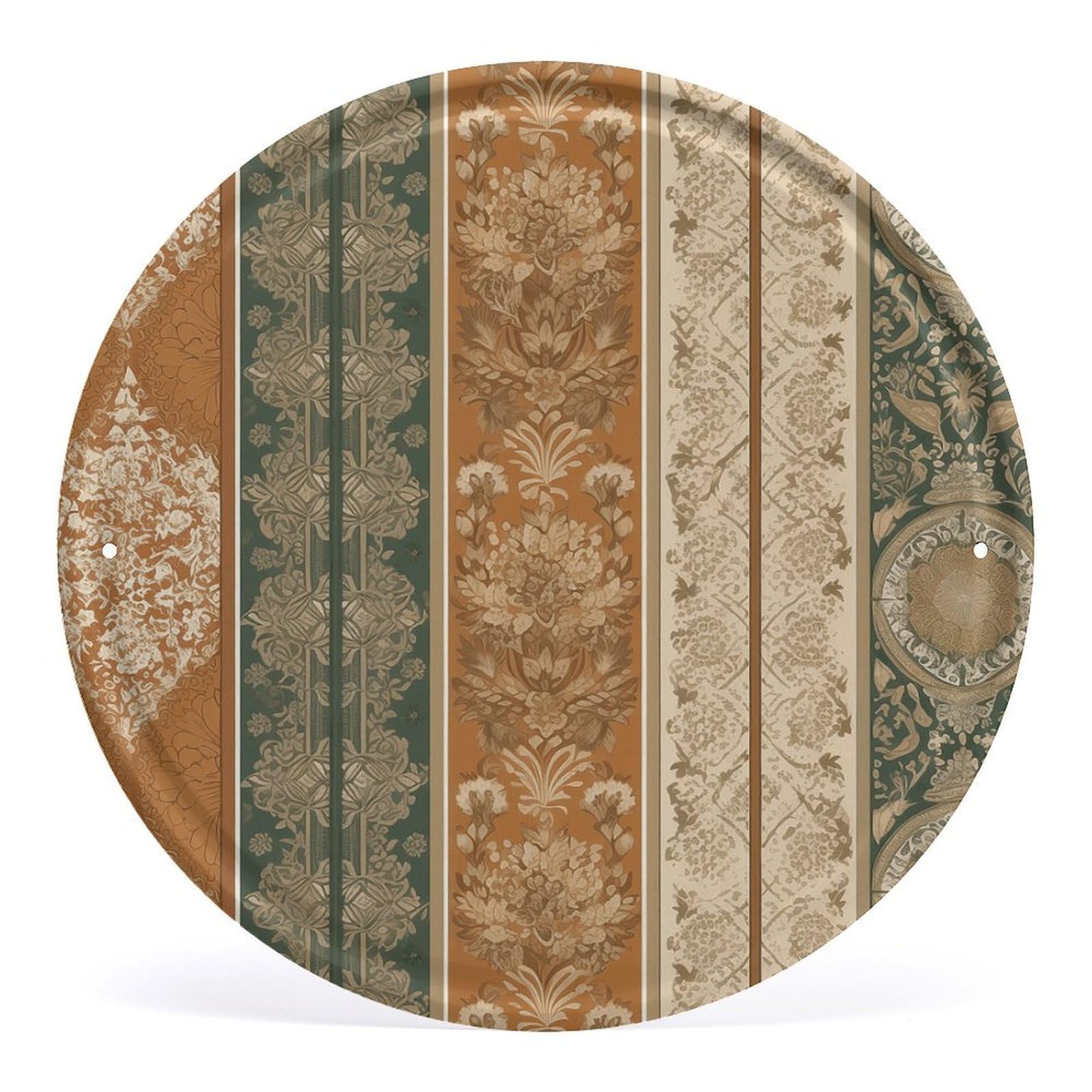 Fodpand Style Earth Color Round Wall Art Hanging Decorations, Wall Decor Modern Minimalist Artwork, Tin Sign Hanging Picture For Living Room, Bedroom, Office, Hallway, 11.8X11.8 Inch