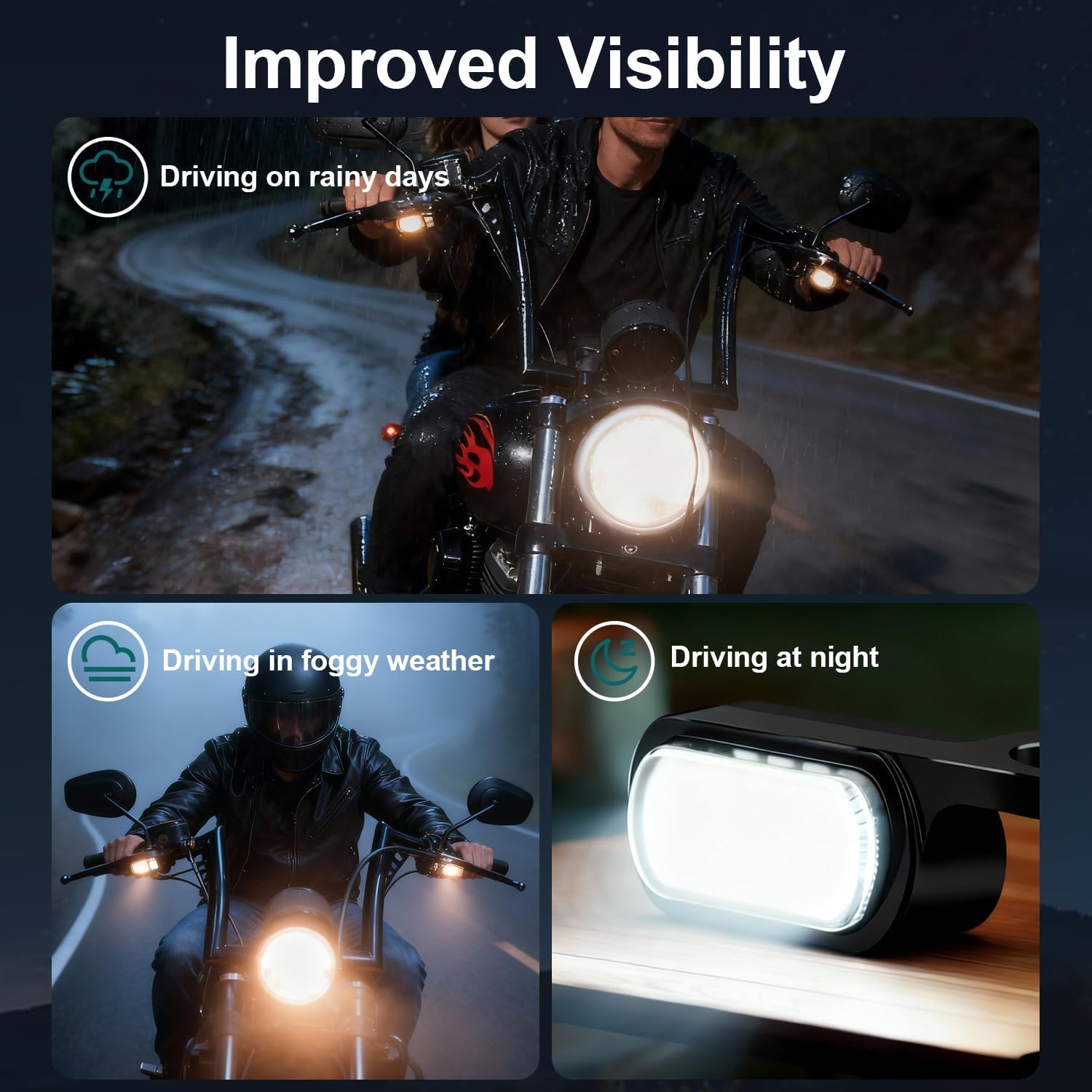 MoKitDora LED Turn Signals Front Mini Blinkers Running Light for 2009-2017 Harley Touring Street Road Electra Glide King 2015-2024 Softail Breakout Deluxe Fat Boy Street Bob, Black Housing
