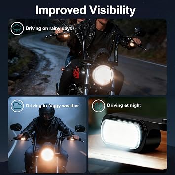 MoKitDora LED Turn Signals Front Mini Blinkers Running Light for 2009-2017 Harley Touring Street Road Electra Glide King 2015-2024 Softail Breakout Deluxe Fat Boy Street Bob, Black Housing