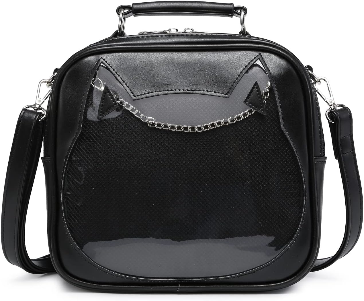 Women Ita Bag Kawaii Crossbody Purse Cute Cat Messenger Purse Clear Backpack Shoulder Bags Pin Display Bag
