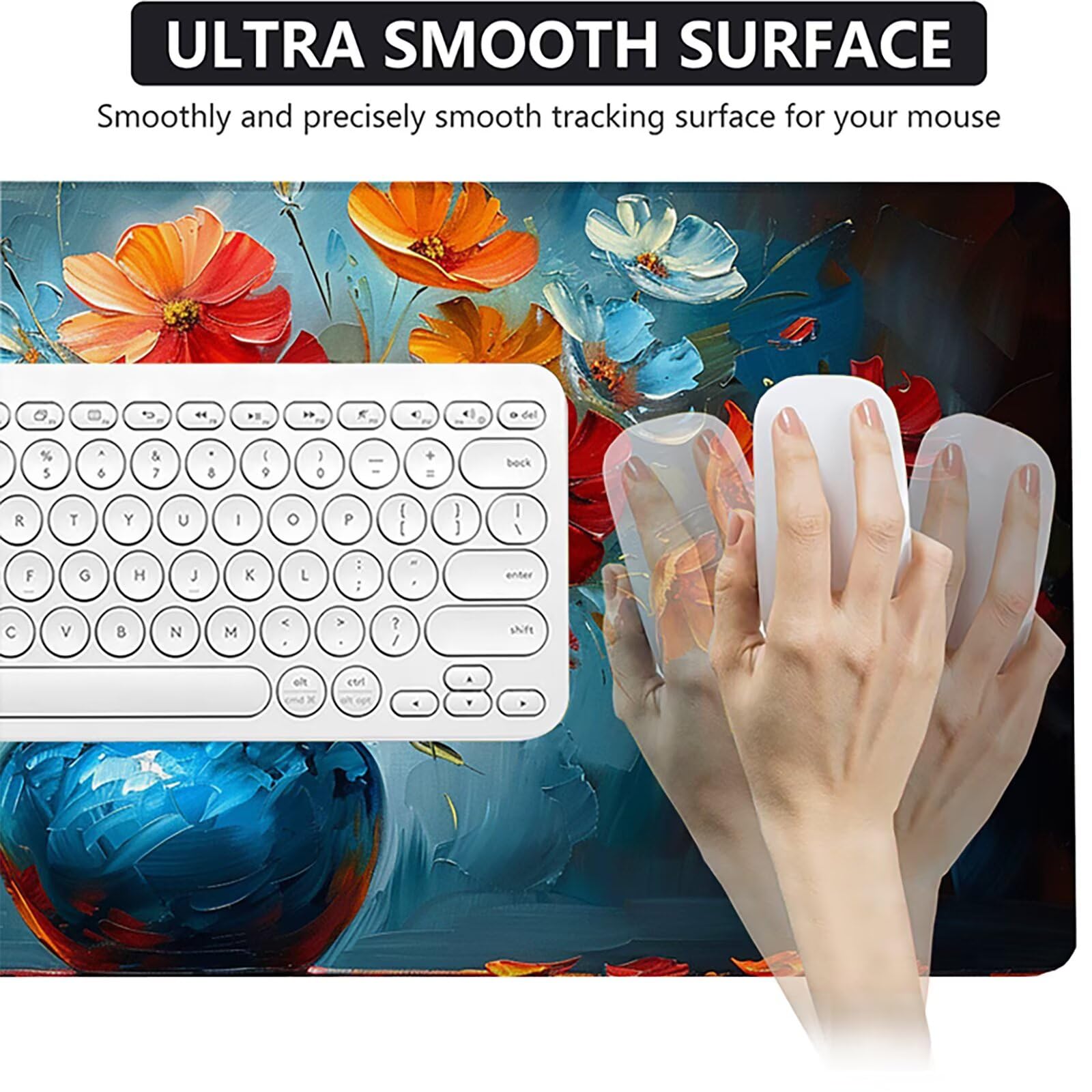 Florero Alfombrilla Ratón Gaming XXL 1500x800 mm, Alfombrilla Gaming Rojo Mousepad con Base de Goma Antideslizante, Impermeable Desk Mat para Teclado y Raton, Accesorios Gaming, Regalos de Hombre I-N