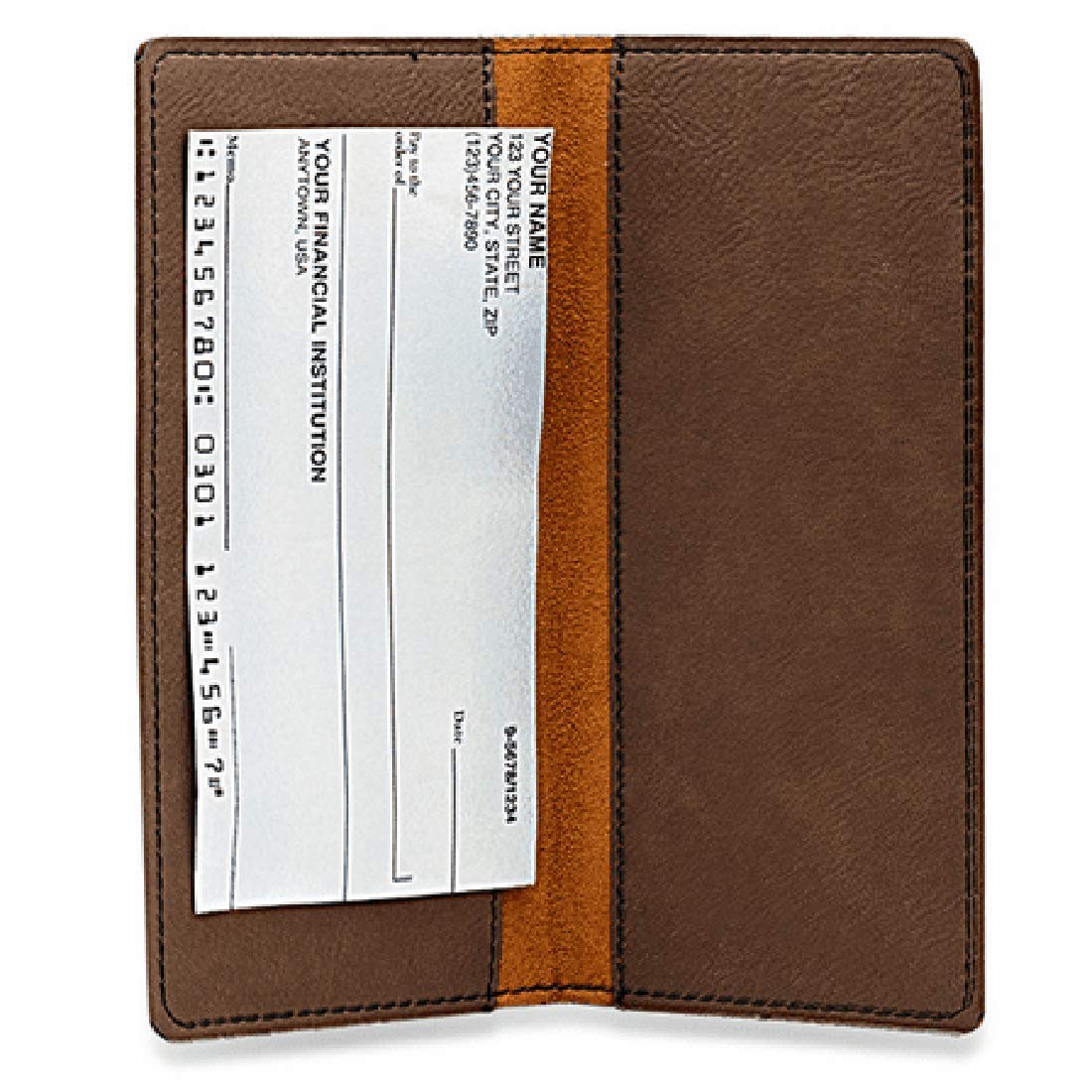 Executive Gift Shoppe | Initial Monogram Dark Brown Checkbook Cover