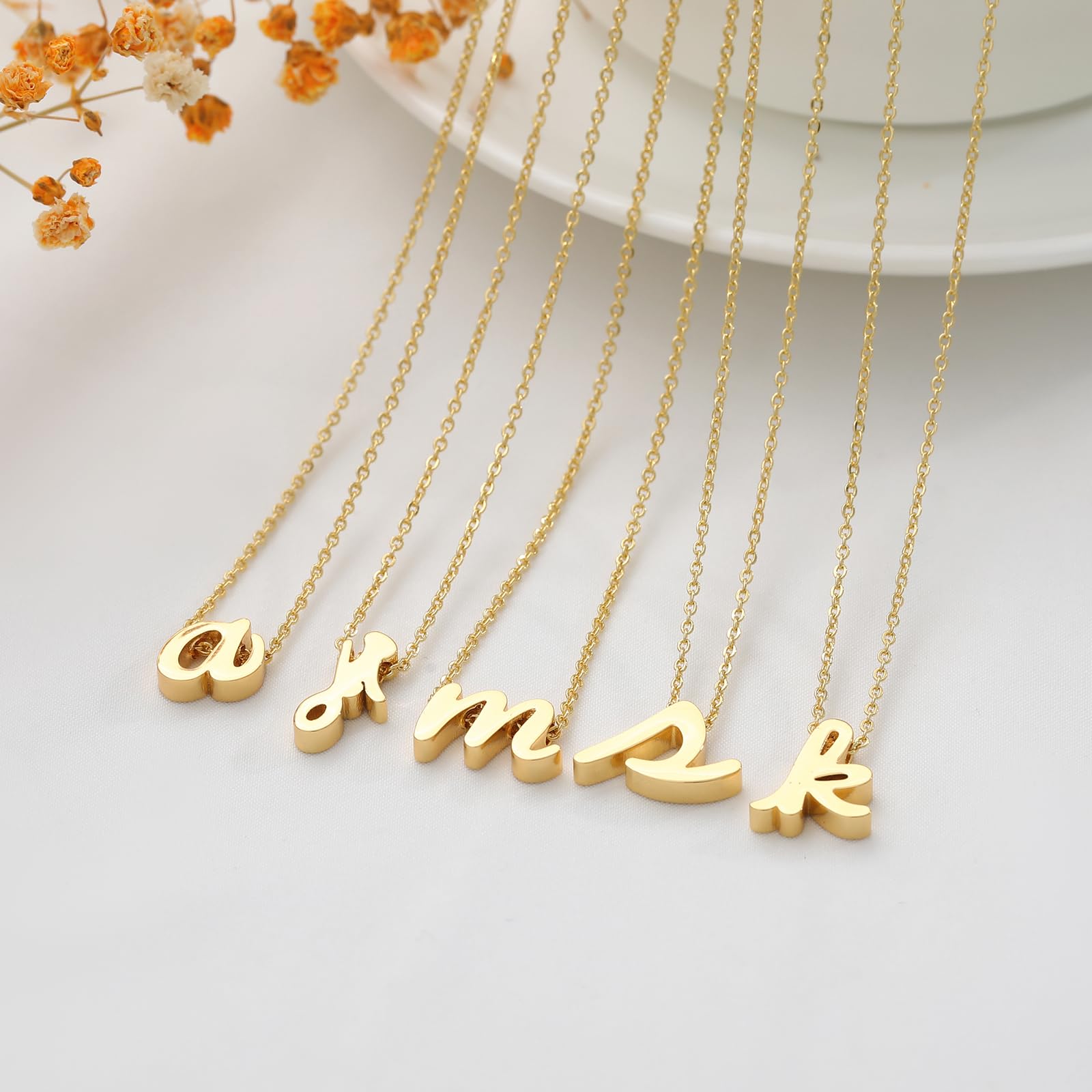 YDYDTTKD Iniziale s per Donne Ragazze alla Lettera Piccola AZ Ciondolo Elegante Oro con iniziali Non Appannamento Simpatico Nome Personalizzato Gioielli Girocollo Personalizzati