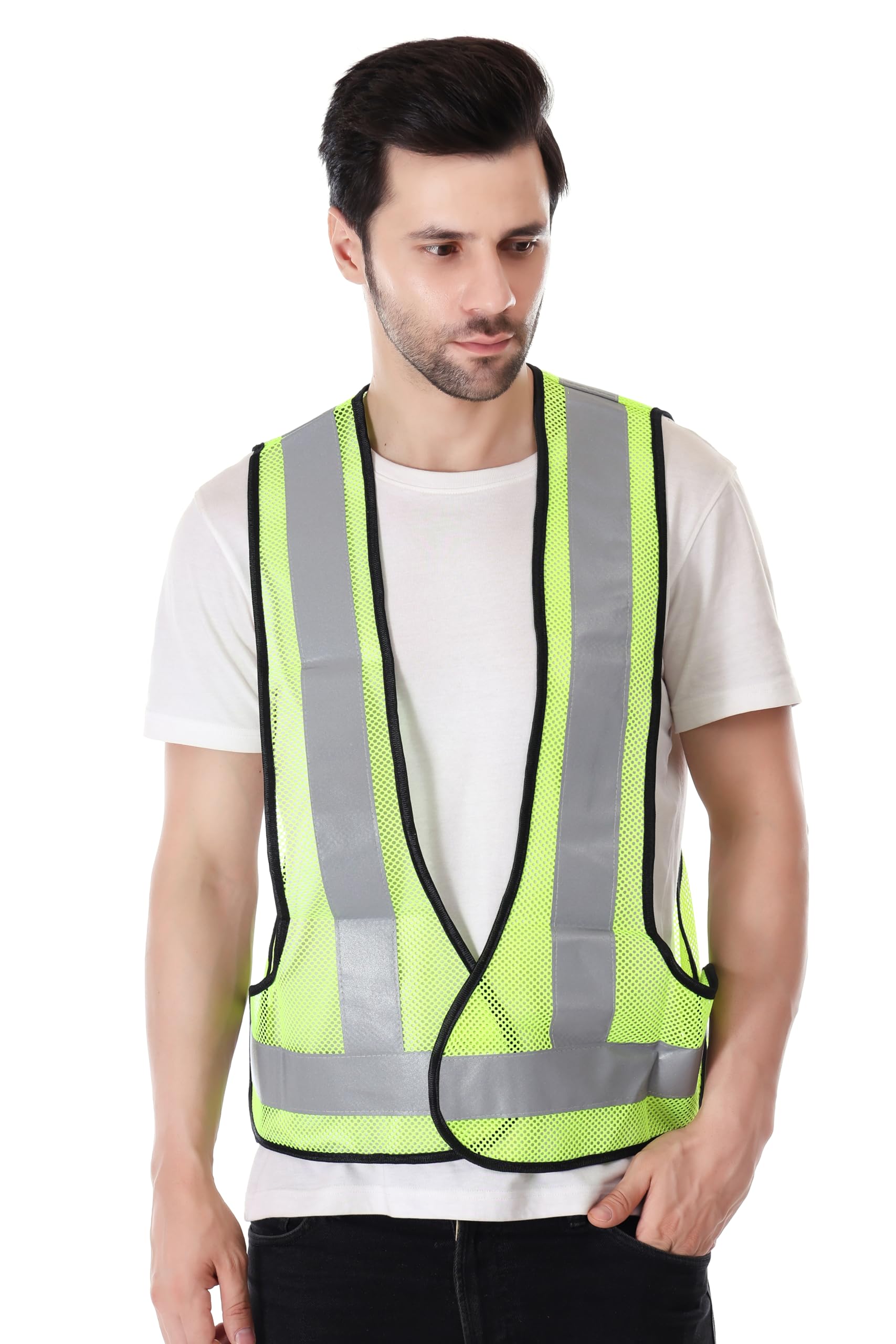 Evion Reflective Safety Jacket in Green three side open free size high visibility for construction worker, Engineers, traffic safety, Running, Walking, Cycling. (B0BWYJF8DM) Amazon Price History, Amazon Price Tracker