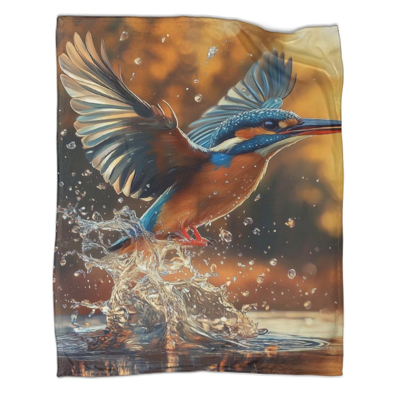 Couverture de voyage super douce et chaude Kingfisher pour lit et canapé 127x152 cm