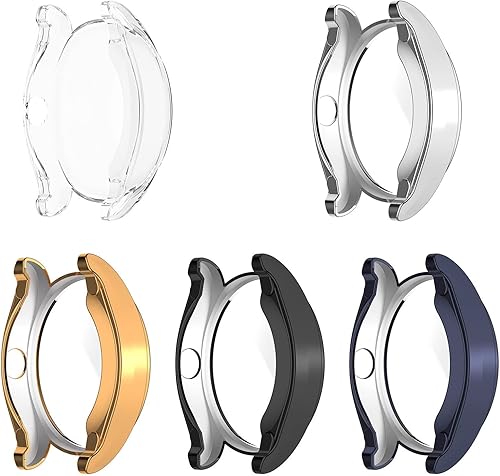 Miniatura 4 de FitTurn Funda de reloj para HUAWEI Watch Buds con protector de pantalla de TPU ultra fino transparente HD integrado, carcasa de color de metal