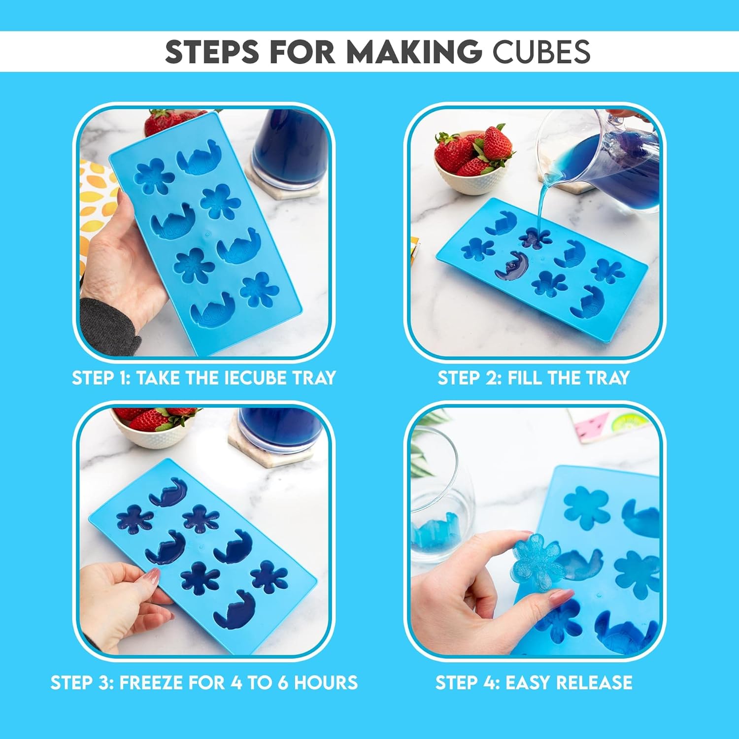 Sier Buff Lilo and Stitch Ice Cube Tray Featuring Stitch and