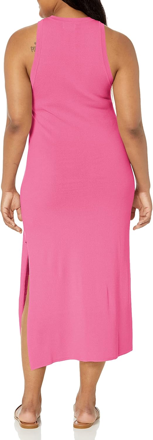 The Drop Womens Gabriela High Neck Cut-in A-line Side-Slit Maxi Sweater Dress