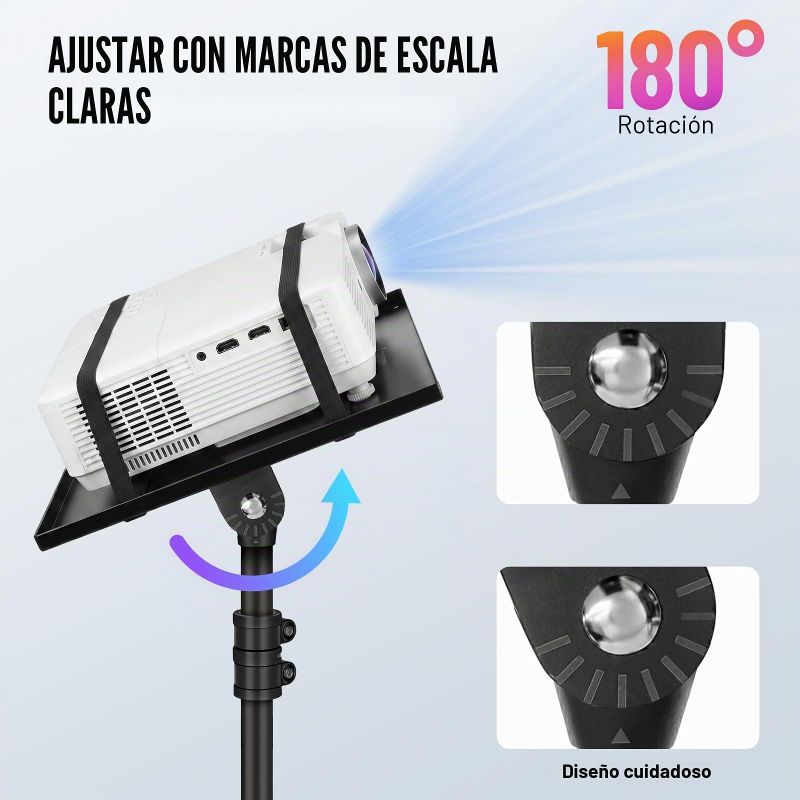 CAHAYA CY0331 - Soporte de trípode para proyector, portátil, multifuncional, con altura ajustable para películas al aire libre, computadora, libro, equipo de DJ