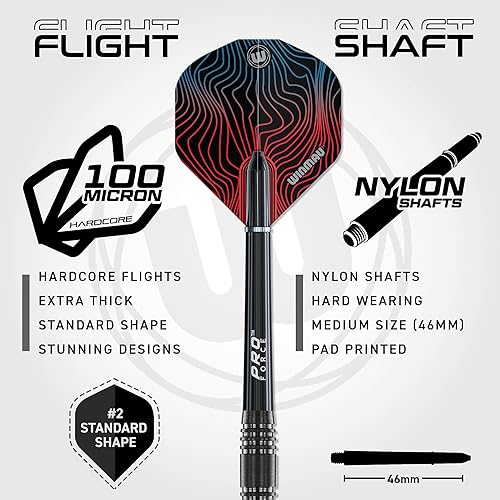 Miniatura 10 de Winmau Solaris Urban - Juego de dardos de punta de acero de 0.74oz
