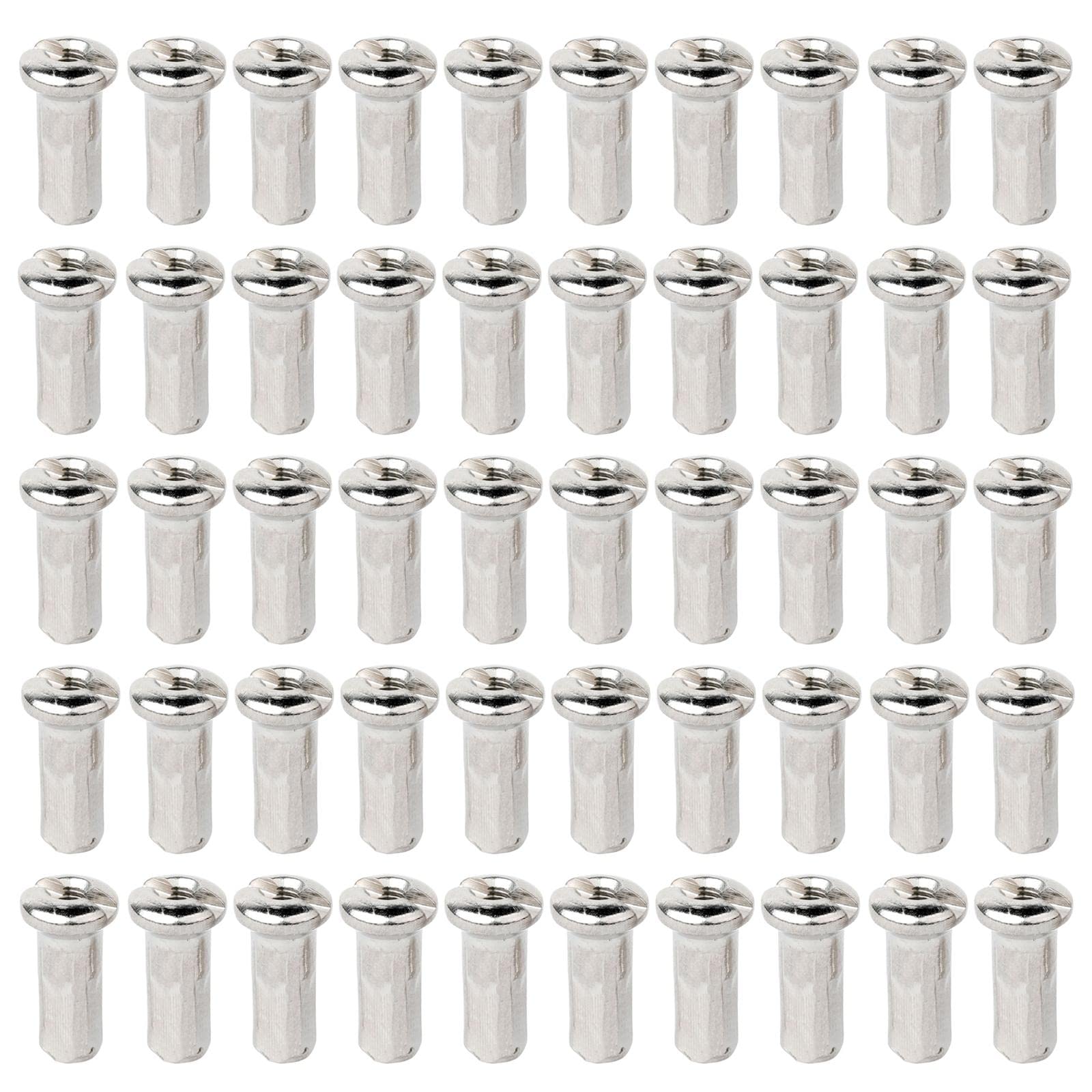 Generic Lightweight Bicycle Spoke Caps Bike Spoke Nipples for Cycling Equipment 50 Pieces (Silver 13mm)