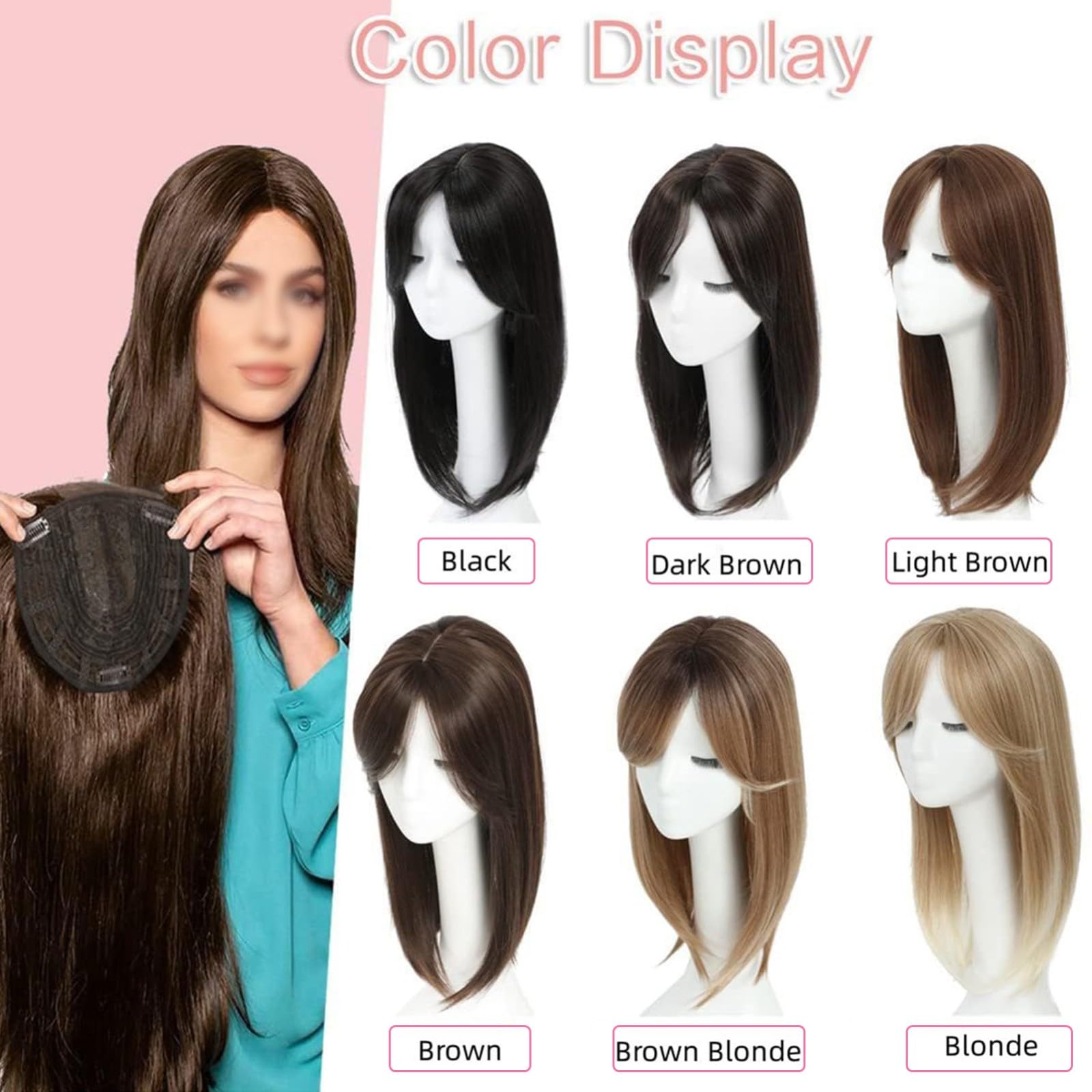 Synthetic Clip-In Hair Topper, 18\