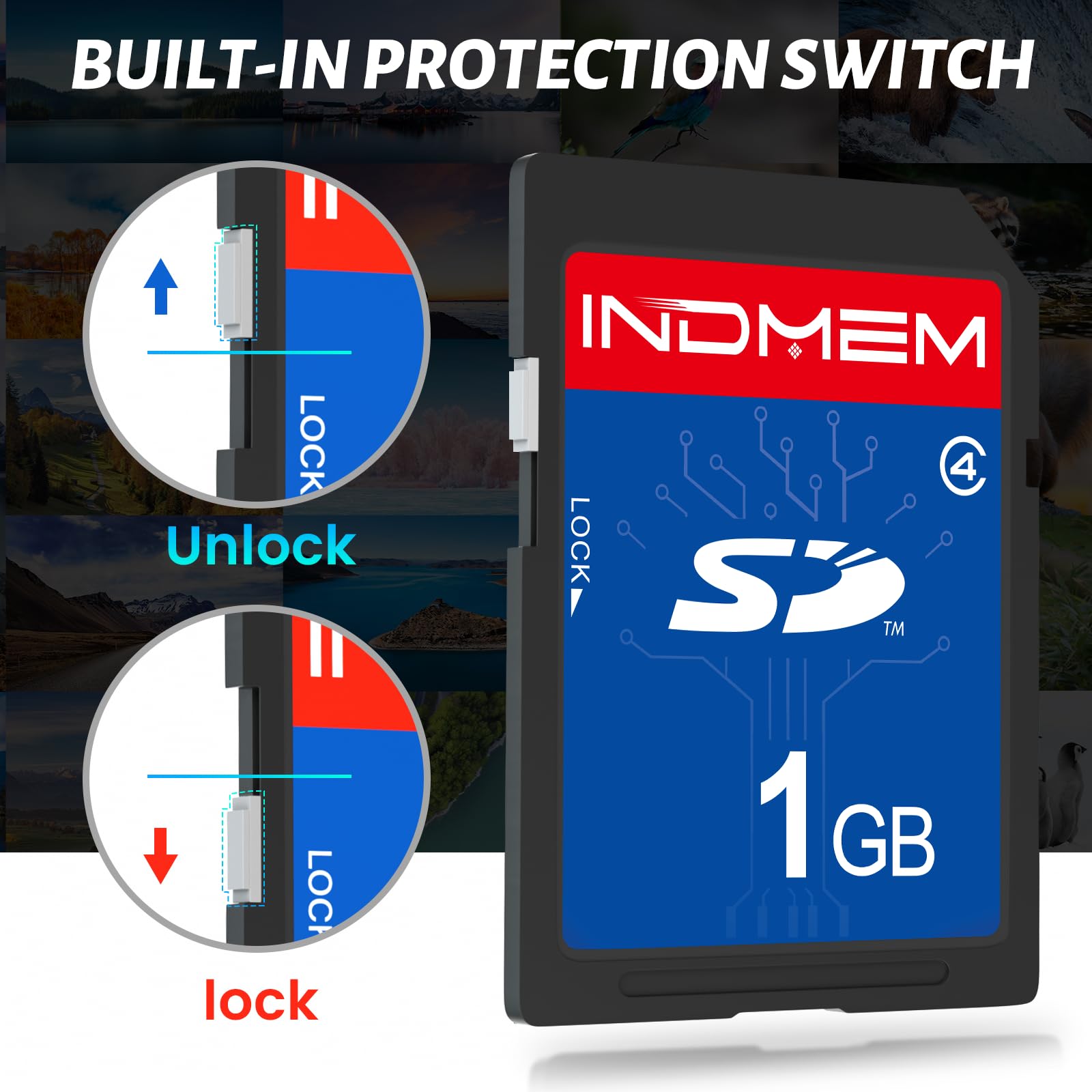 INDMEM Scheda SD da 1 GB, 6 confezioni Classe 4 1GB Scheda di Memoria Flash MLC Standard Secure Digital Card Camera Card