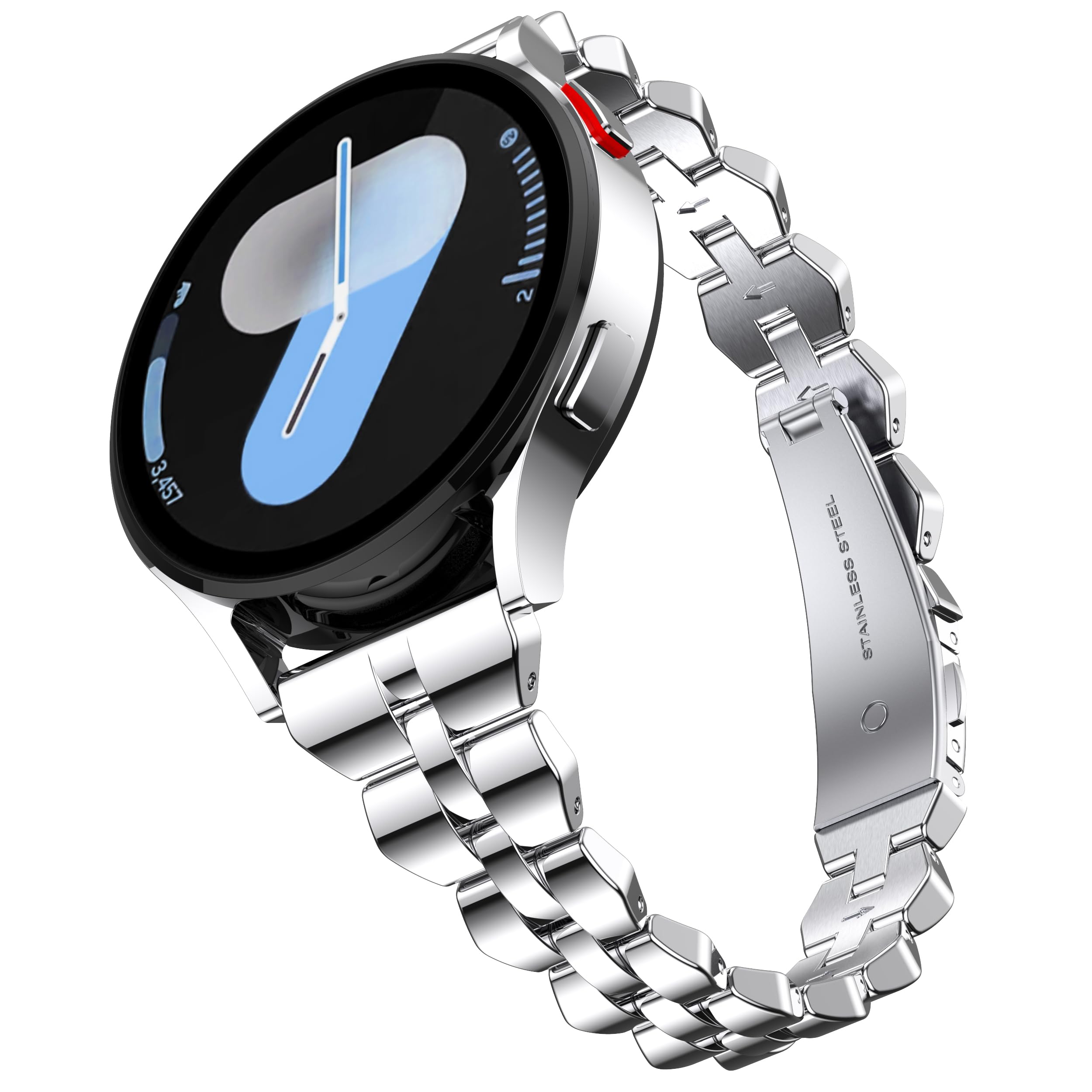 Photo 1 of GELISHI 20mm Watch Bands Compatible with Galaxy Watch 7 6 5 4 Band 40mm 44mm for Women, Slim Stainless Metal Band Quick Release Strap for Galaxy Watch 6 Classic 43mm 47mm/Watch 4 Classic 42mm 46mm, Silver