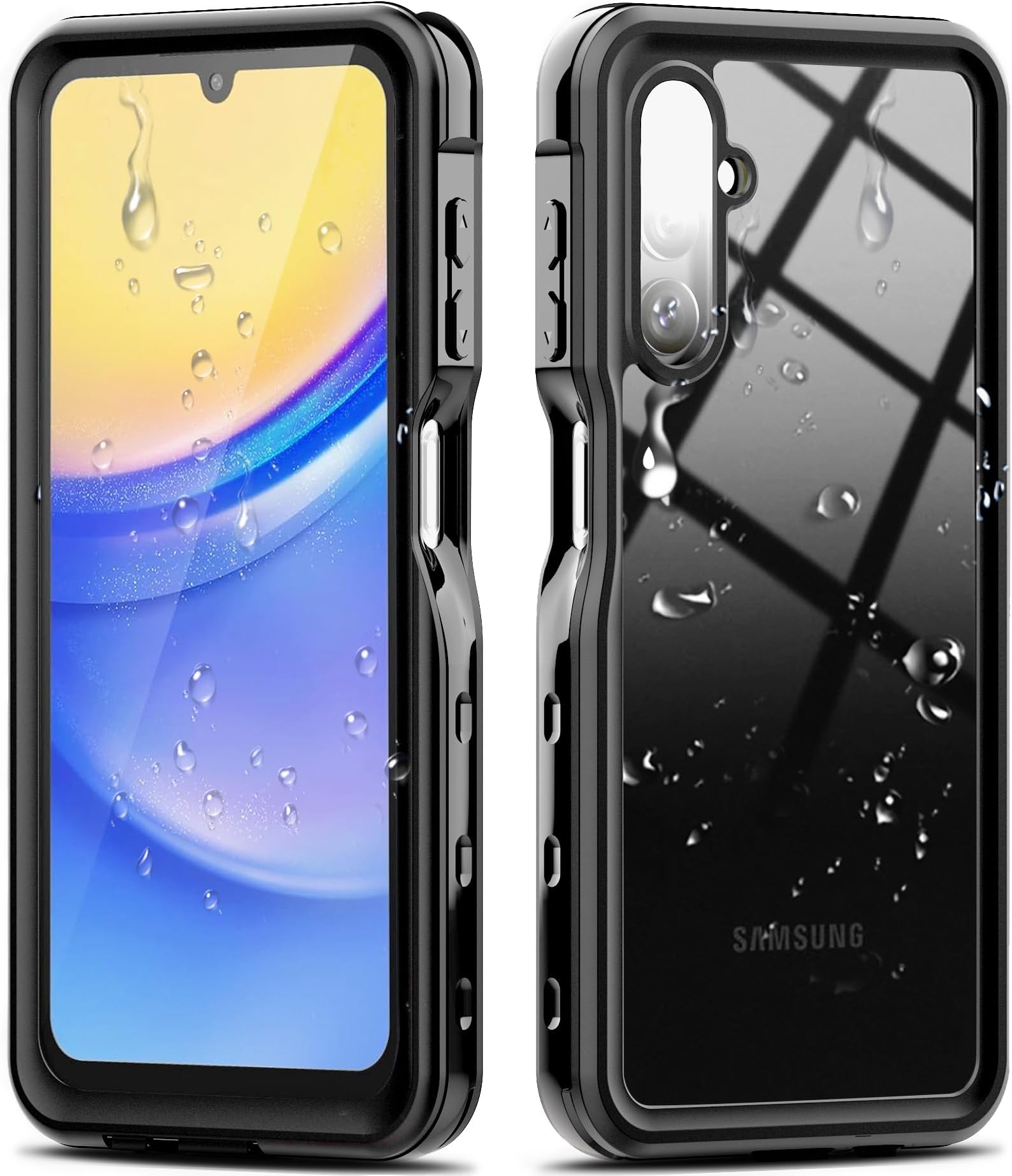 Hllhunkhe for Samsung Galaxy A15 5G Waterproof Case with Built-in Screen Protector - Rugged Full Body Underwater Dustproof Shockproof Drop Proof Protective Cover for Samsung Galaxy A15 5G, Black