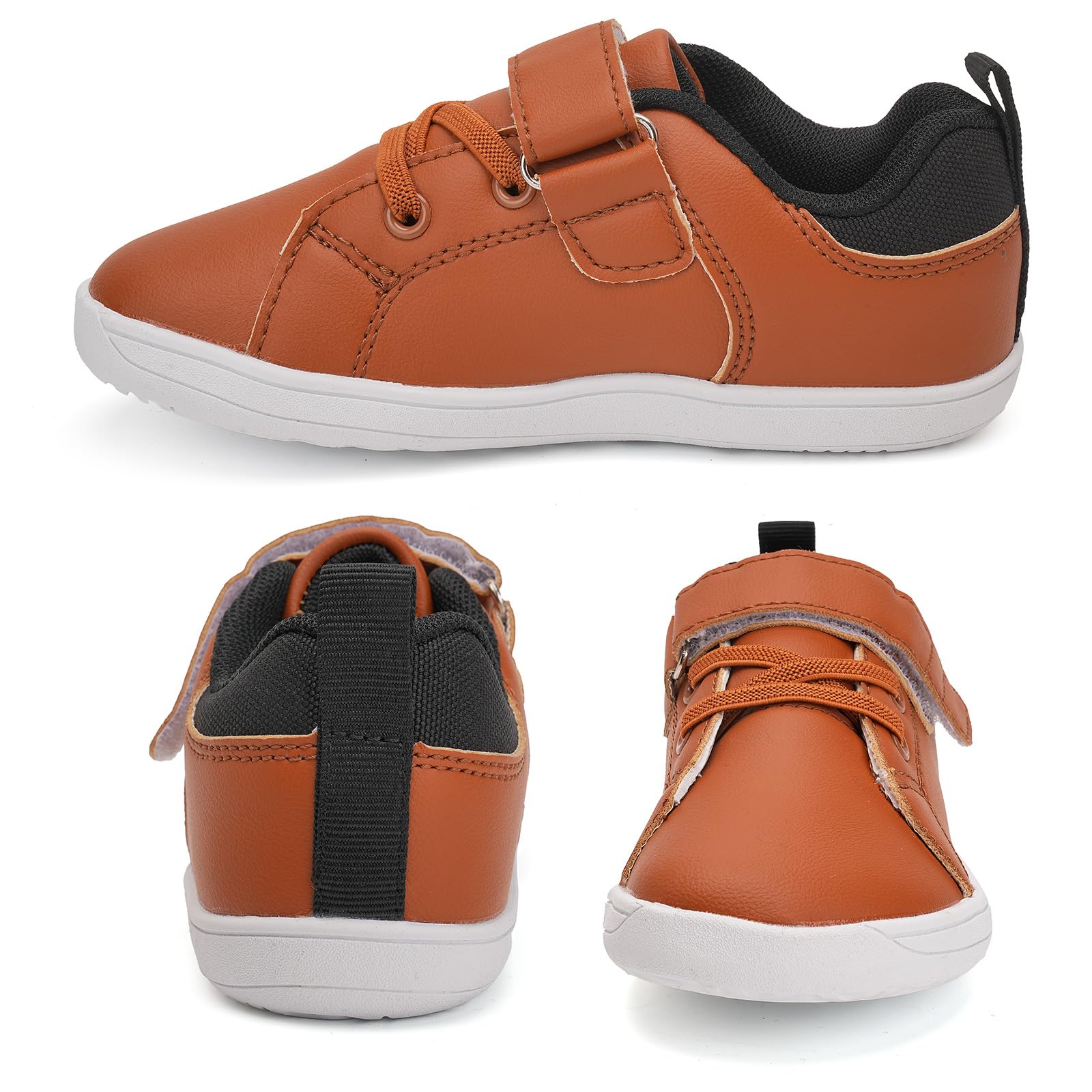 Calzado Descalzos Niños Niñas Amplia para Barefoot Exterior Interio Ligeros y Deporte Transpirables Zapatillas de Trail Minimalistas(Marrón, 26EU)