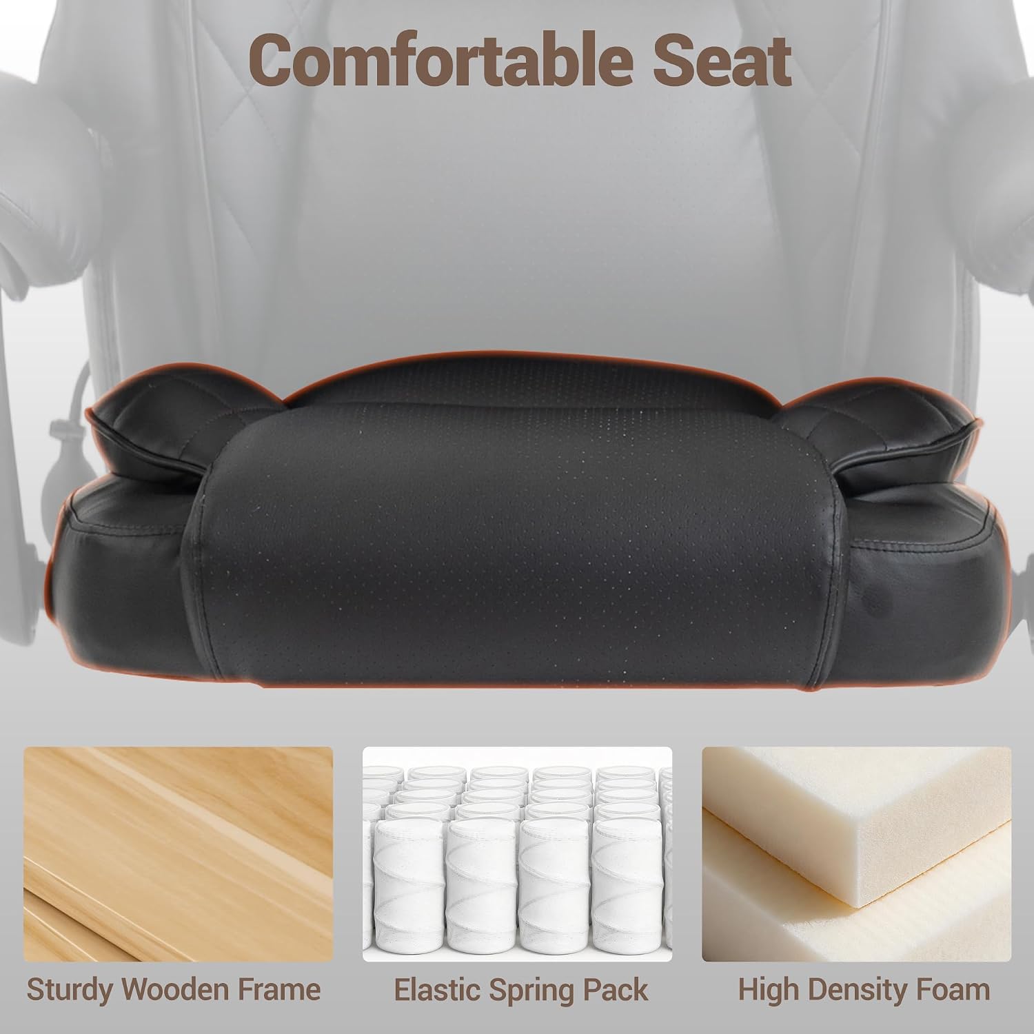 Office Chair Big and Tall, 750 LBS Heavy Duty Ergonomic Desk Chair with Footrest, Reclining 90°-155°, Lumbar Airbag, High Back Computer Chair with Headrest for Home Office Heavy People, Black