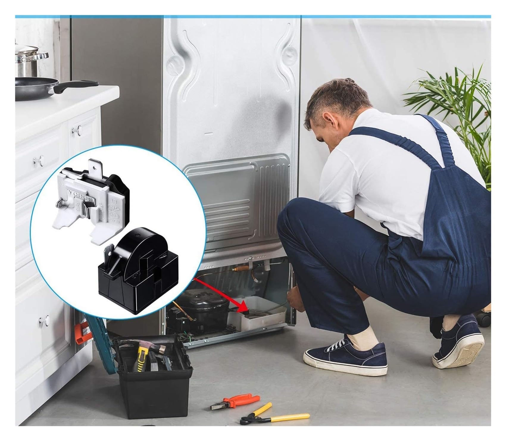 Relé De Arranque Del Congelador Protector Térmico， QP2-4.7 6750C-0005P