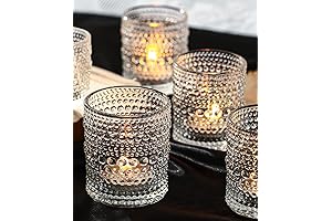 12-Pack Clear Glass Votive Candle Holders