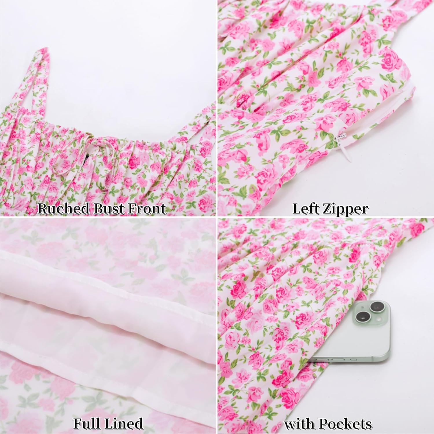 SCARLET DARKNESS Women's Floral Midi Dress Corset Sundresses 2026 Summer Spring Vacation Milkmaid Dresses - Image 8