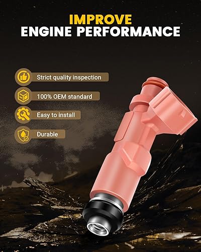Miniatura 6 de OCPTY Inyector de combustible, 4 piezas de 12 agujeros de repuesto para Toyota Tacoma 1999 2000 2001 2002 2003 2004 Toyota Tacoma 1998 1999 2000