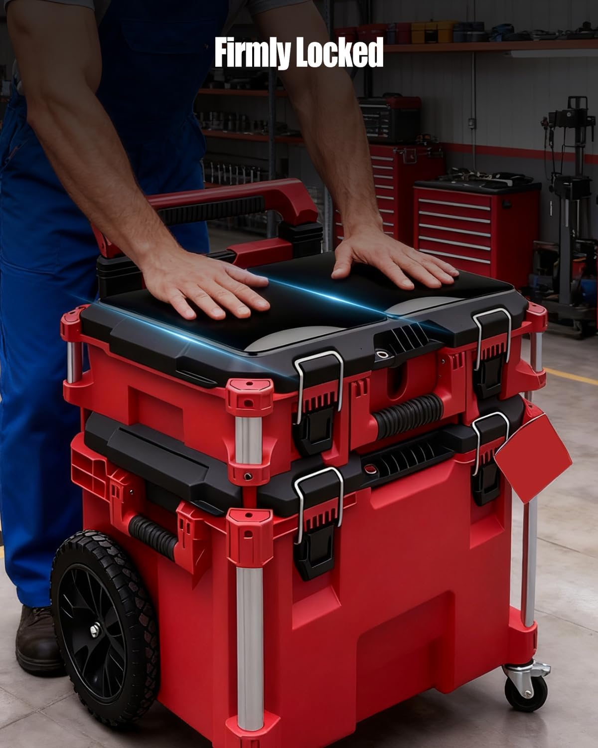 2 Pack Toolbox Tables Work Surface Table Compatible with Milwaukee Packout, PP Plastic Heavy Duty Work Surface with Mounting Feet