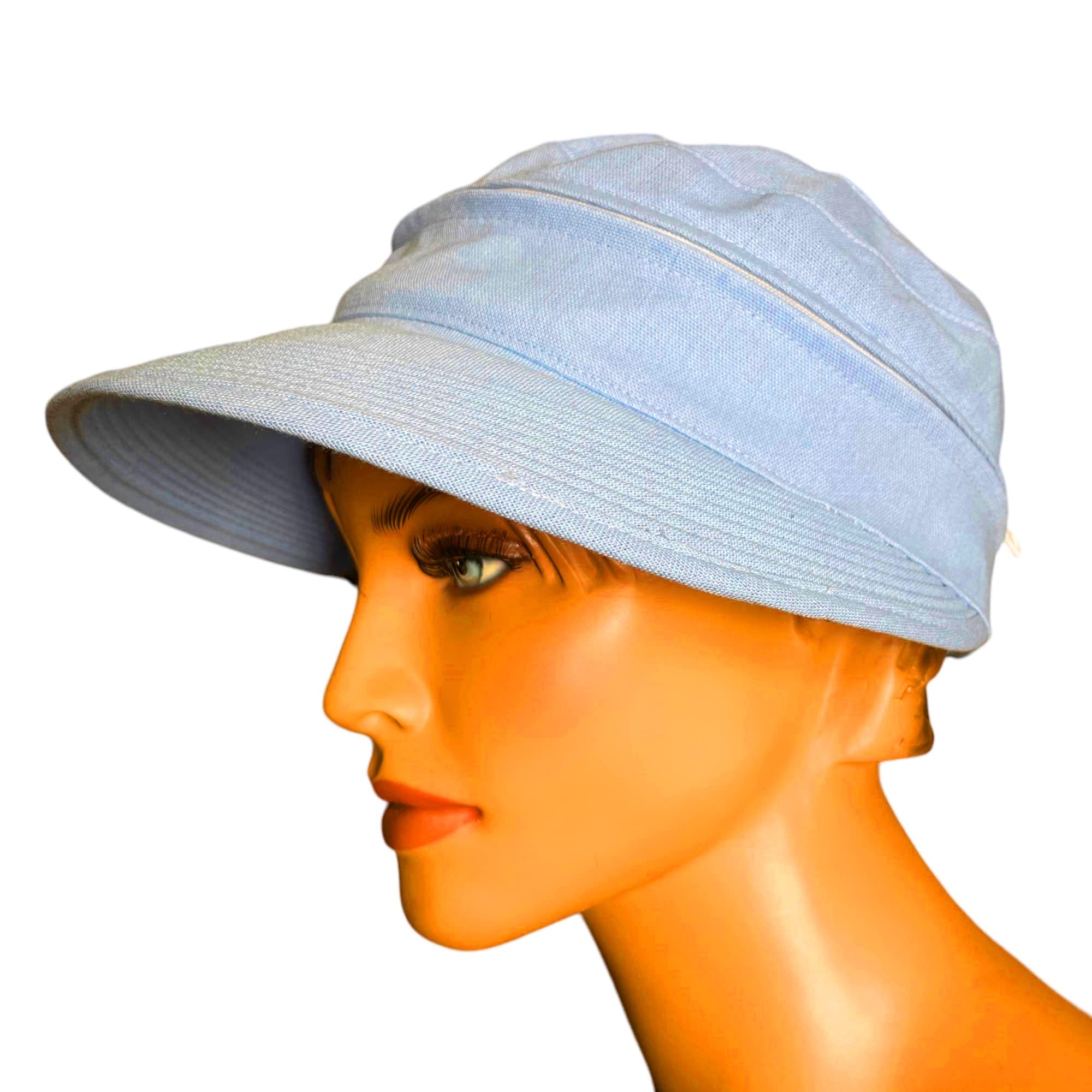 2in1 Visor Cap Sonnenhut aus Leinen Sonnencap Basecap & Sonnenschutz in Einem Unisex