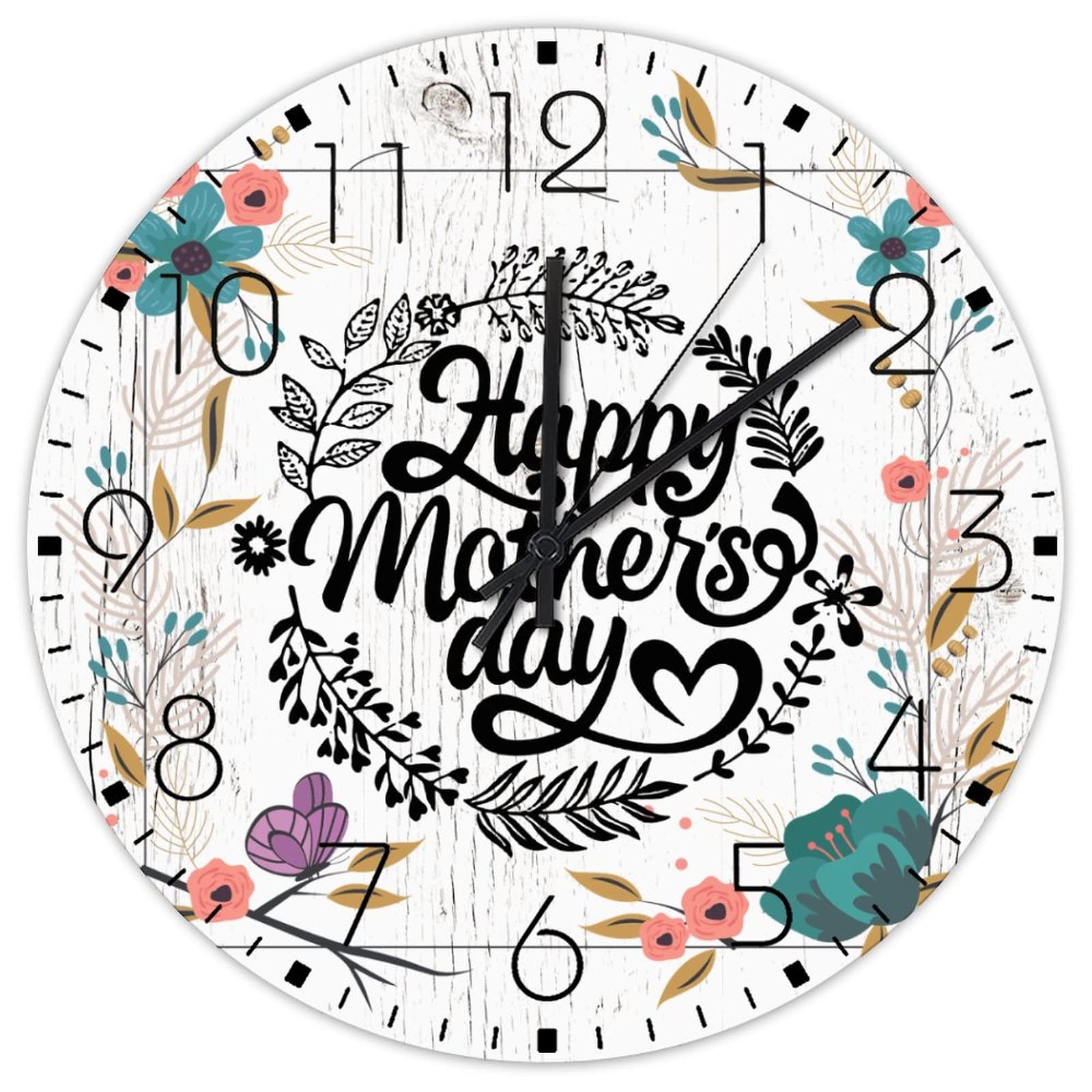 Horloge murale rustique en bois de 30 cm pour salle à manger