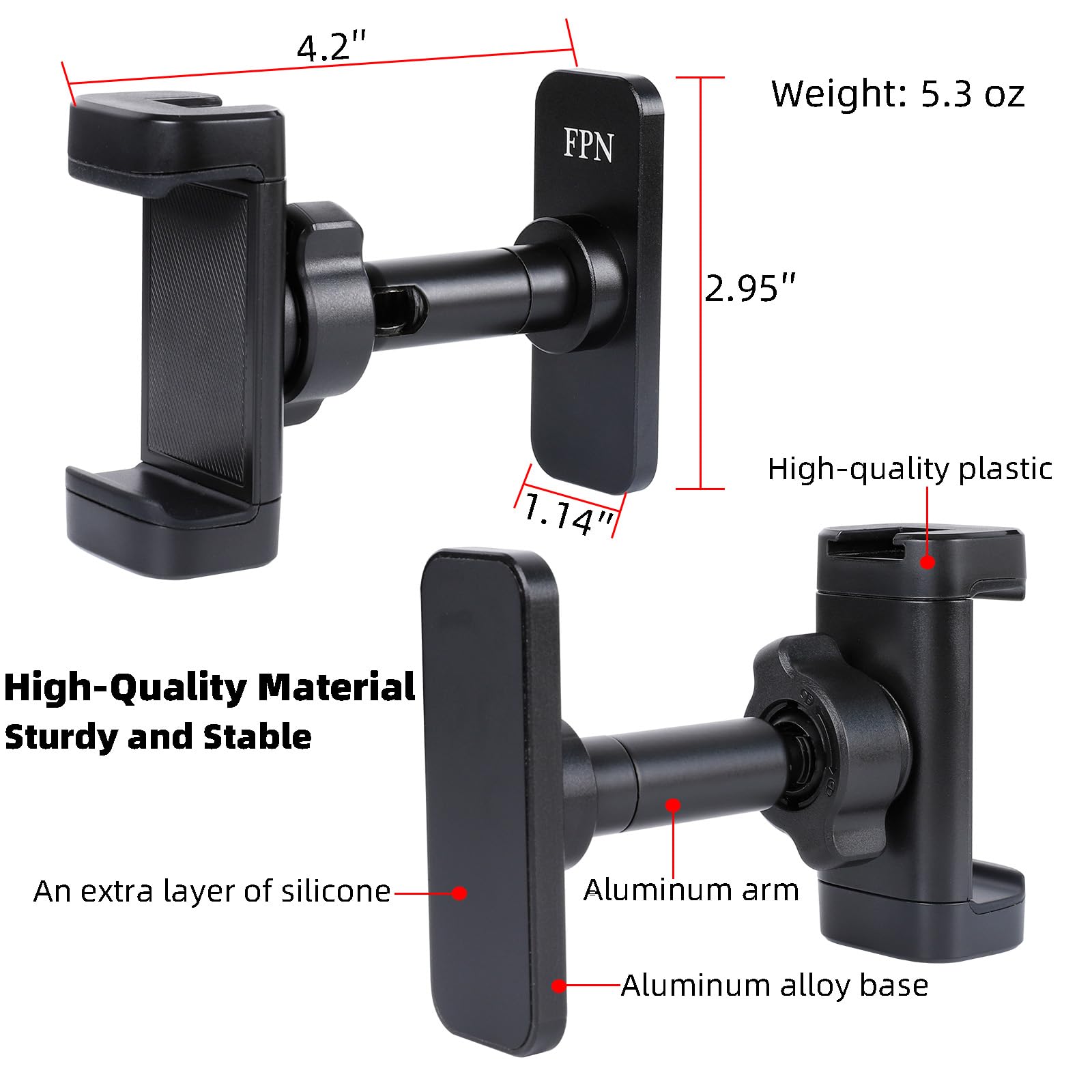 Soporte magnético súper fuerte para teléfono para gimnasio, 10 imanes N52, base y junta de aleación de aluminio, soporte de teléfono para gimnasio para registro de entrenamiento, compatible con