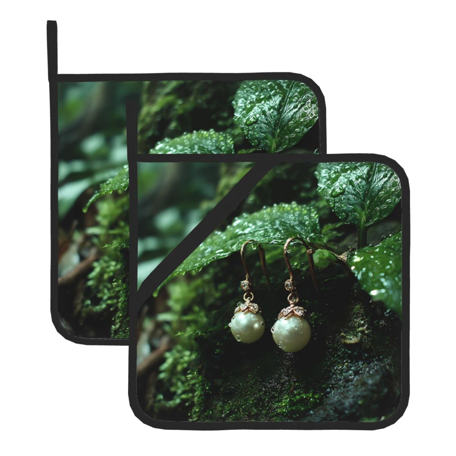 Forest Earrings Square Heat Resistant Trivet Set Thick and Durable for Baking Barbecue Cookware Oven