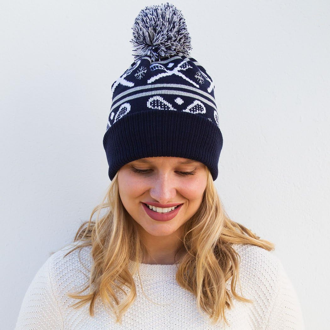 Lacrosse Pom Pom Beanie Hat | Lax Hats by ChalkTalk Sports - Image 2