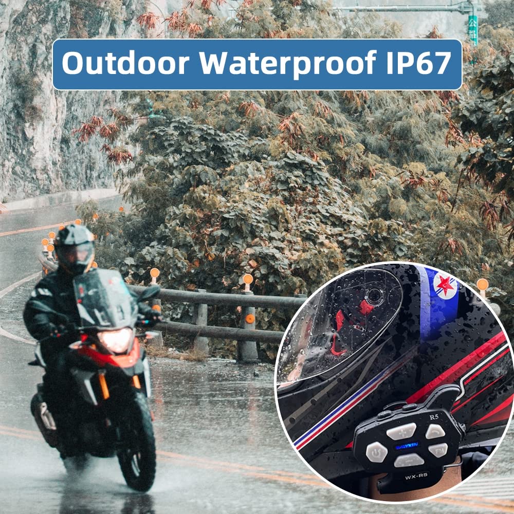 Sistemas De Comunicación De Casco, Intercomunicador Bluetooth 5.0 Casco De Motocicleta Auricular Bluetooth Sistemas Universales A Prueba De Agua Para ATV/Motocicleta/Dirt Bike