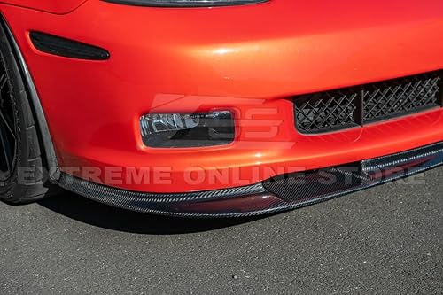 Miniatura 5 de Labio inferior divisor para parachoques delantero de fibra de carbono estilo ZR1 para Chevrolet Corvette C6 de cuerpo ancho modelos 2005-2013