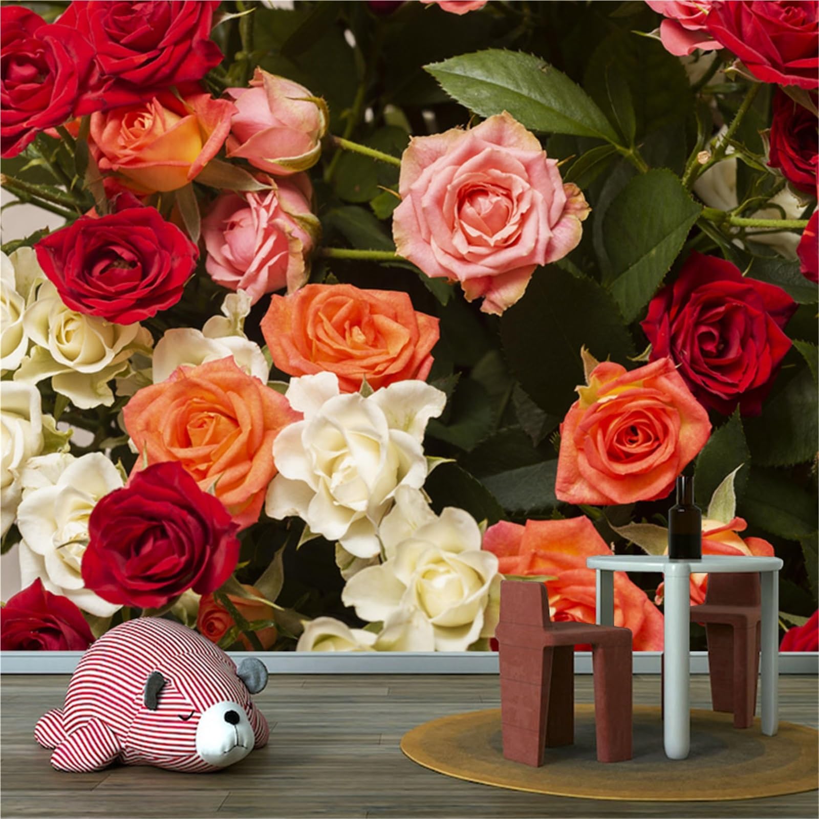 RYQZHHY Floral Peel Stick Wallpaper Multi Style Rose Floral Waterproof Peel and Stick Wall Mural for Living Room and TV Background Layout(Picture 5)