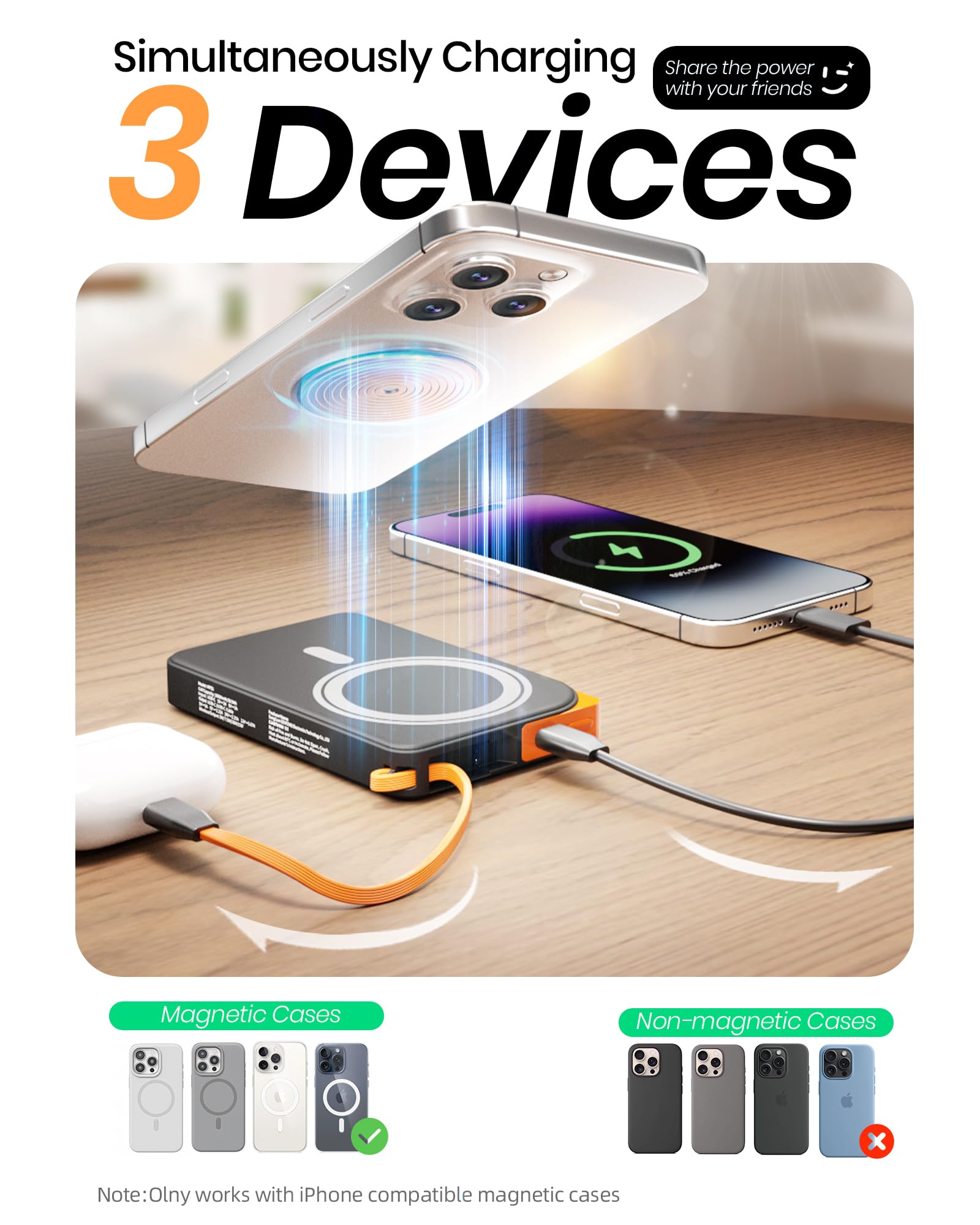 Power Bank Charge Rapide 22,5W 4.5A, Slim 10000mAh Batterie Externe, Legere Powerbank USB C Input & Output, Batterie Portable Compatible avec iPhone 16 15 14 13 12 11 Samsung Android etc