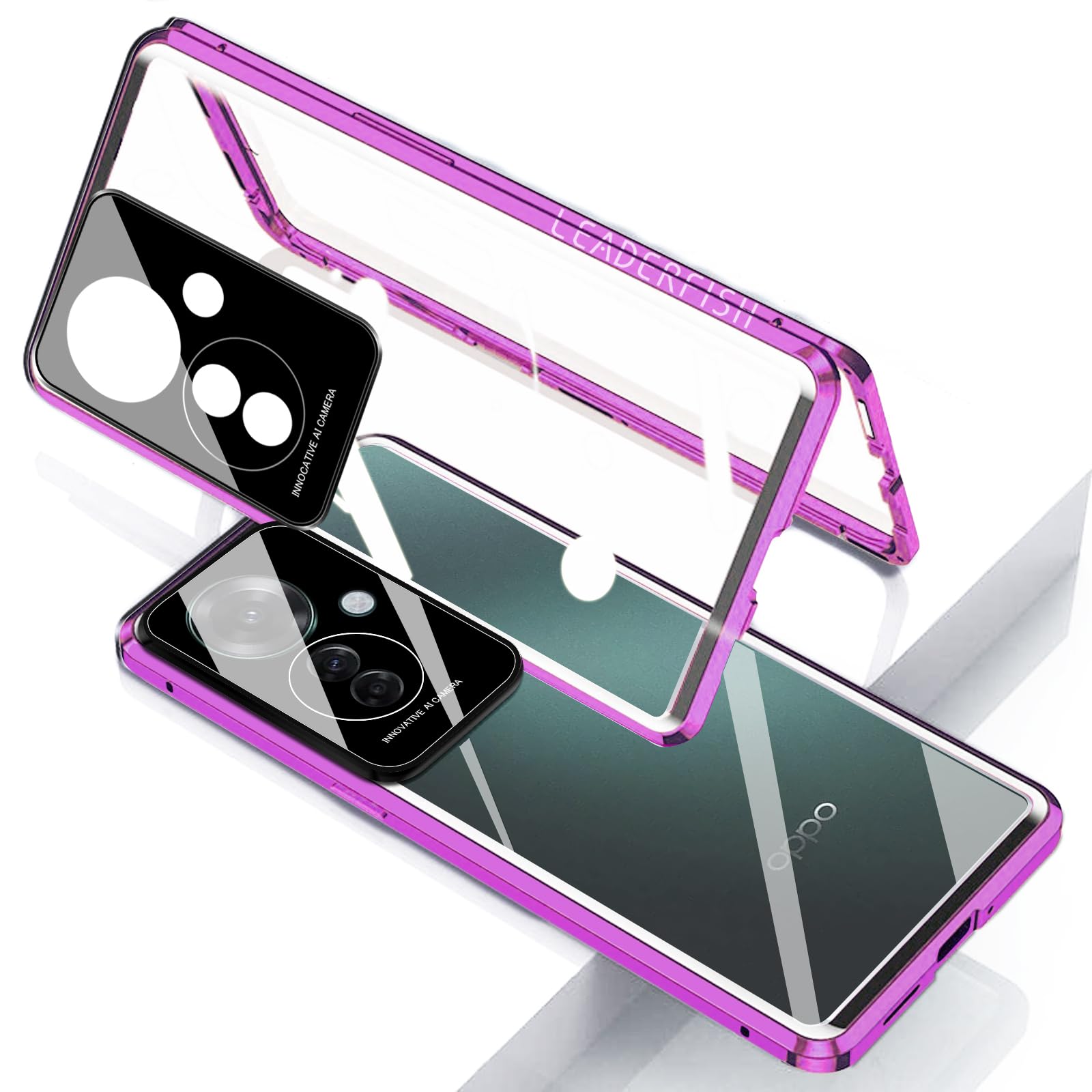 Amazon.co.jp: LEADERFISH For OPPO Reno11 A ケース クリア 両面透明 