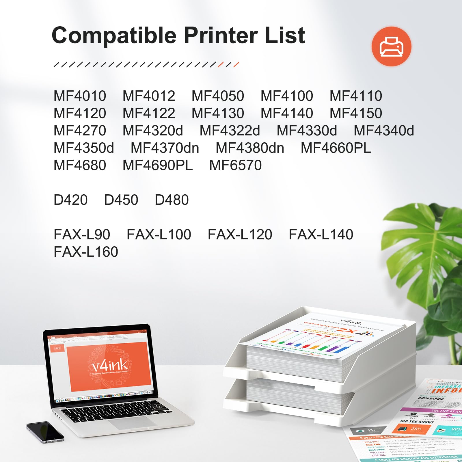 Amazon.com: V4INK 4-Pack Compatible Toner Cartridge