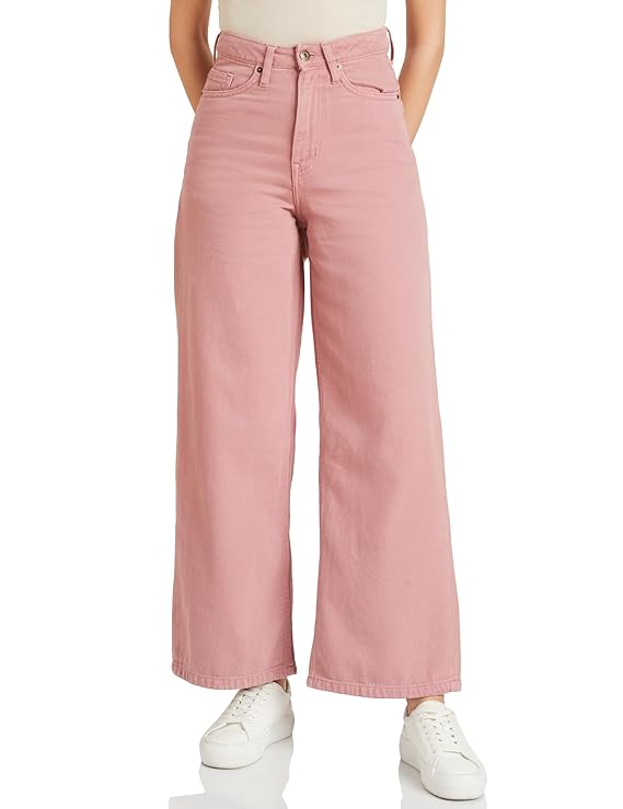 Amazon Brand - Symbol Women's Baggy Wide Leg Jeans (High Rise | Full Length) (Available in Plus Sizes)