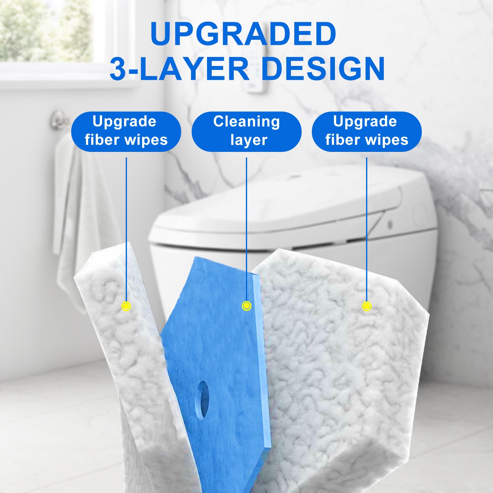 Juego de escobilla de inodoro desechable y soporte, con 30 cabezales de cepillo para Clorox. | Compatible con el sistema de limpieza de inodoro Clorox, fibra mejorada