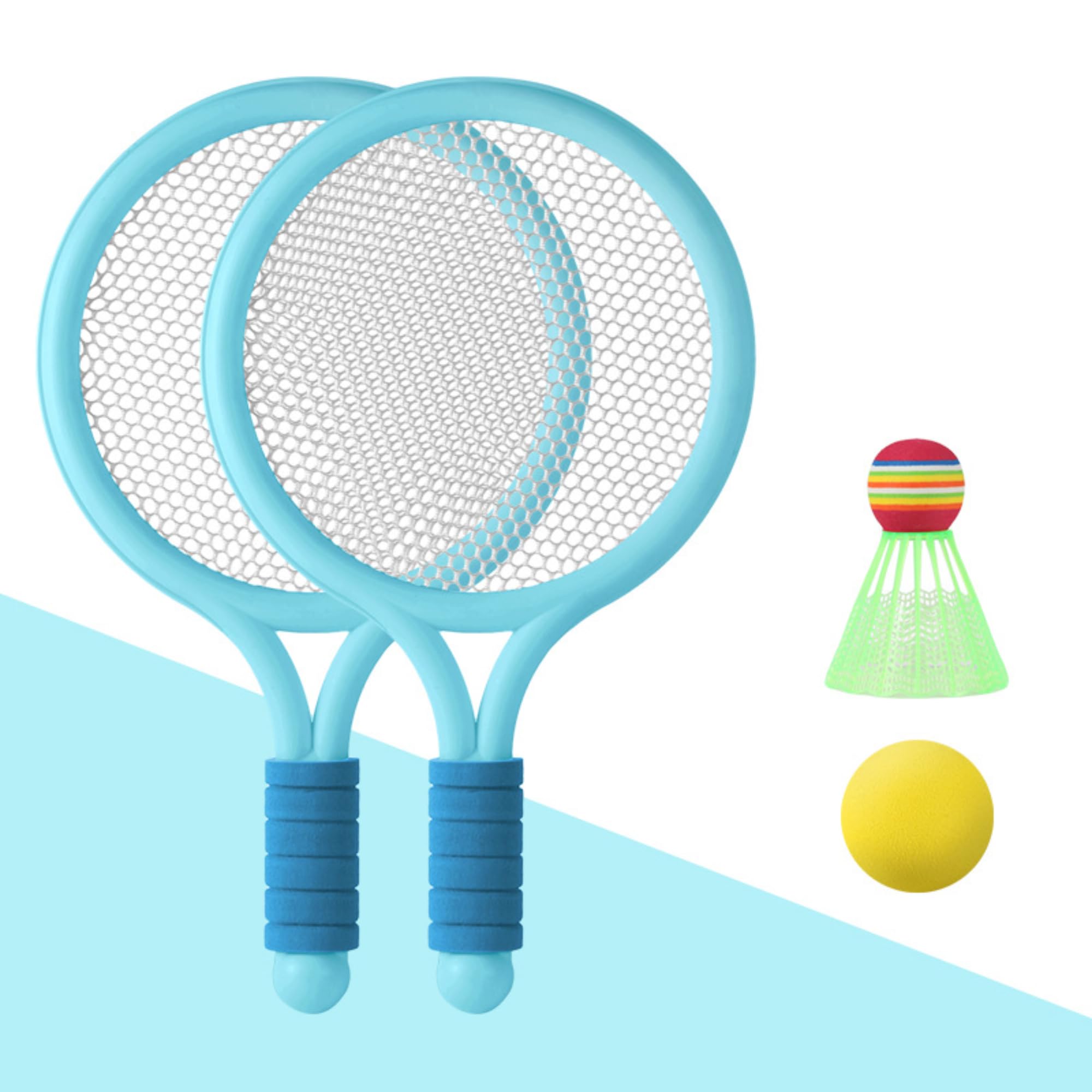 Thrive Toys Kids Training Racket Set - Tennis Balls Badminton | Portable Plastic Kids Badminton Rackets for Kids Indoor, Outdoor, Beach, Park (3 to 5 Years) (B0DCNRDQ4W) Amazon Price History, Amazon Price Tracker